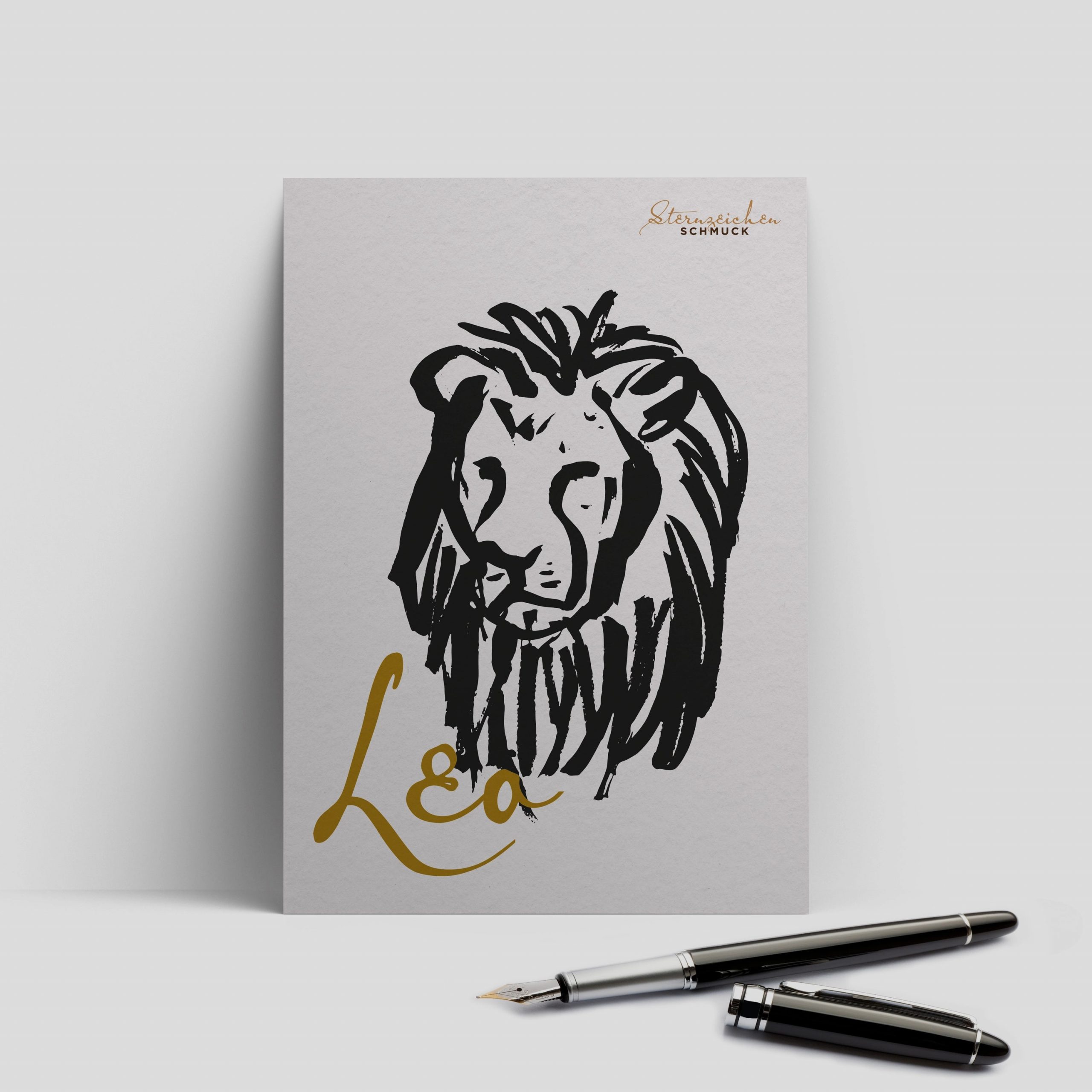 Löwe Ohrring, Anhänger klein, 925er Silber 9 Postkarte Leo, Löwe von Sternzeichen Schmuck