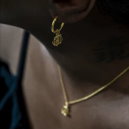 Waage Ohrring, Anhänger klein, 585er Gold 14 Waage Sternzeichen-Ohrring, klein, Gold, Abbildung