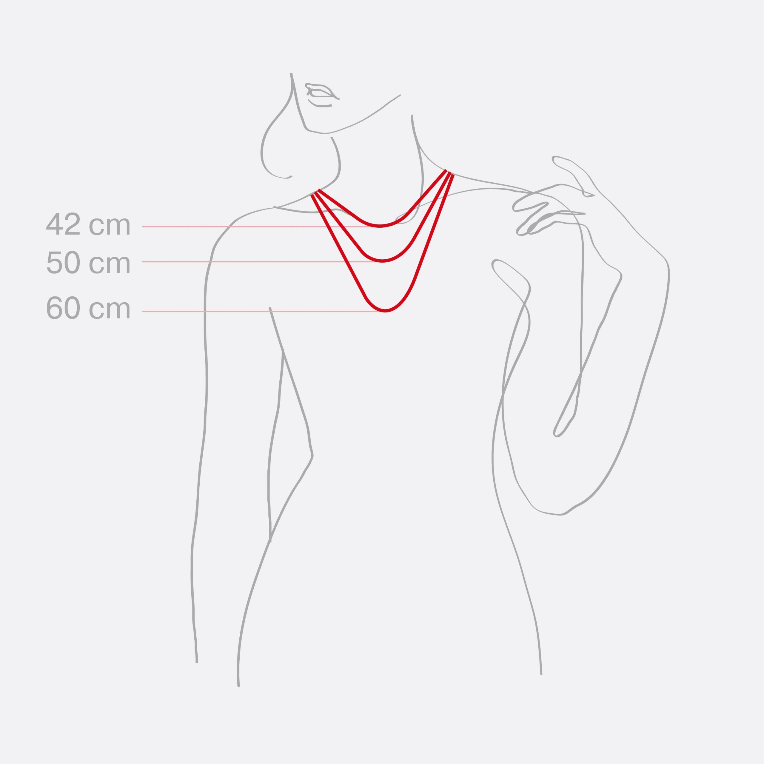 Sternzeichen-Kette, 1.2 mm, 585er Gold 2 Kettenlängen Beispiel