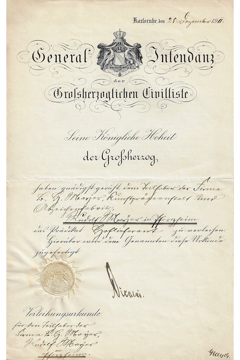 BH Mayers Kunstpraegeanstalt Verleihungsurkunde 1911