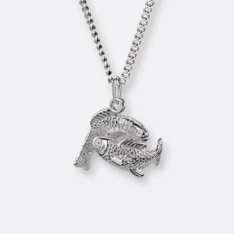 Fische-Kette mit Anhänger groß, Silber