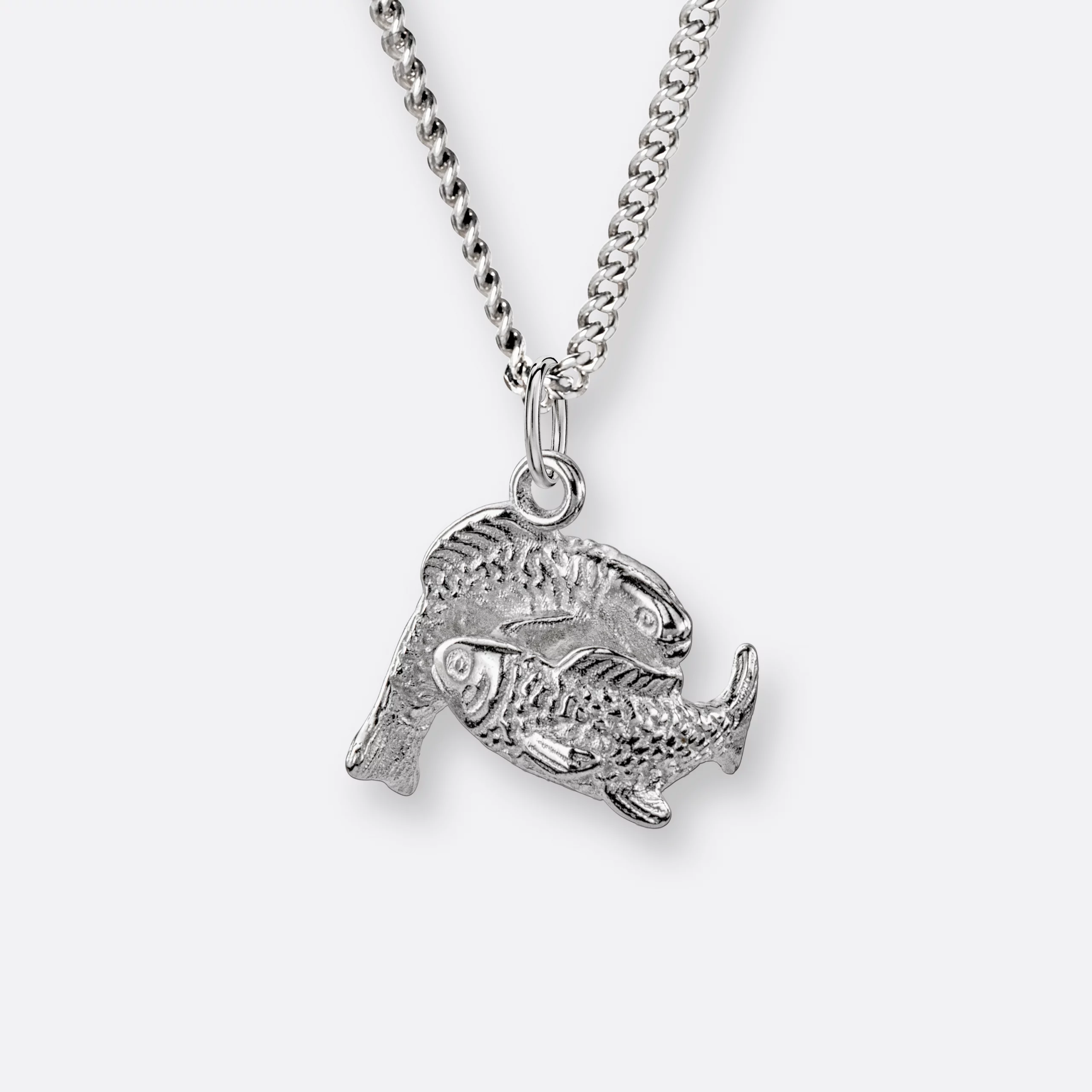 Fische-Kette mit Anhänger groß, Silber