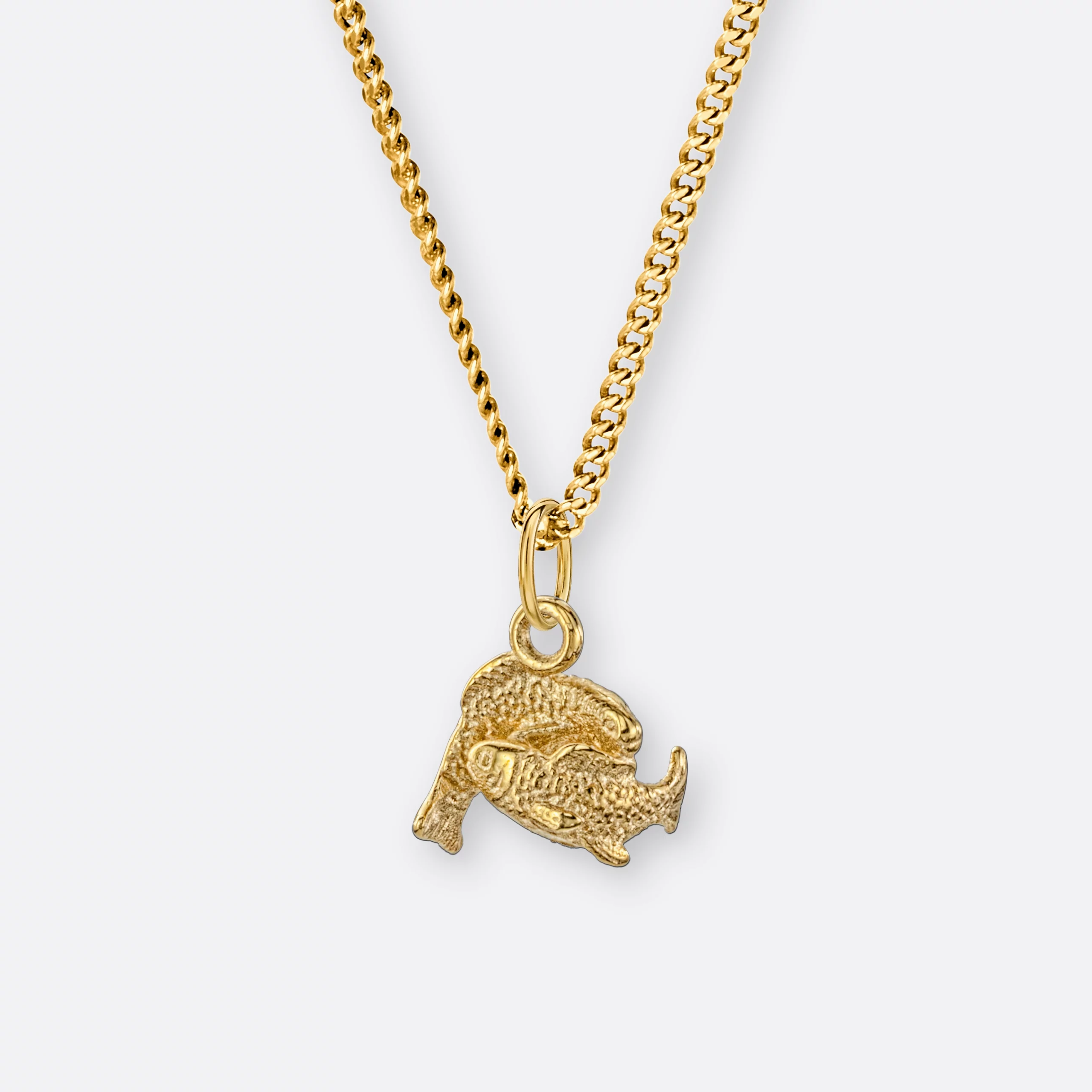 Fische Sternzeichenkette mit Anhänger klein, Gold, Vorne