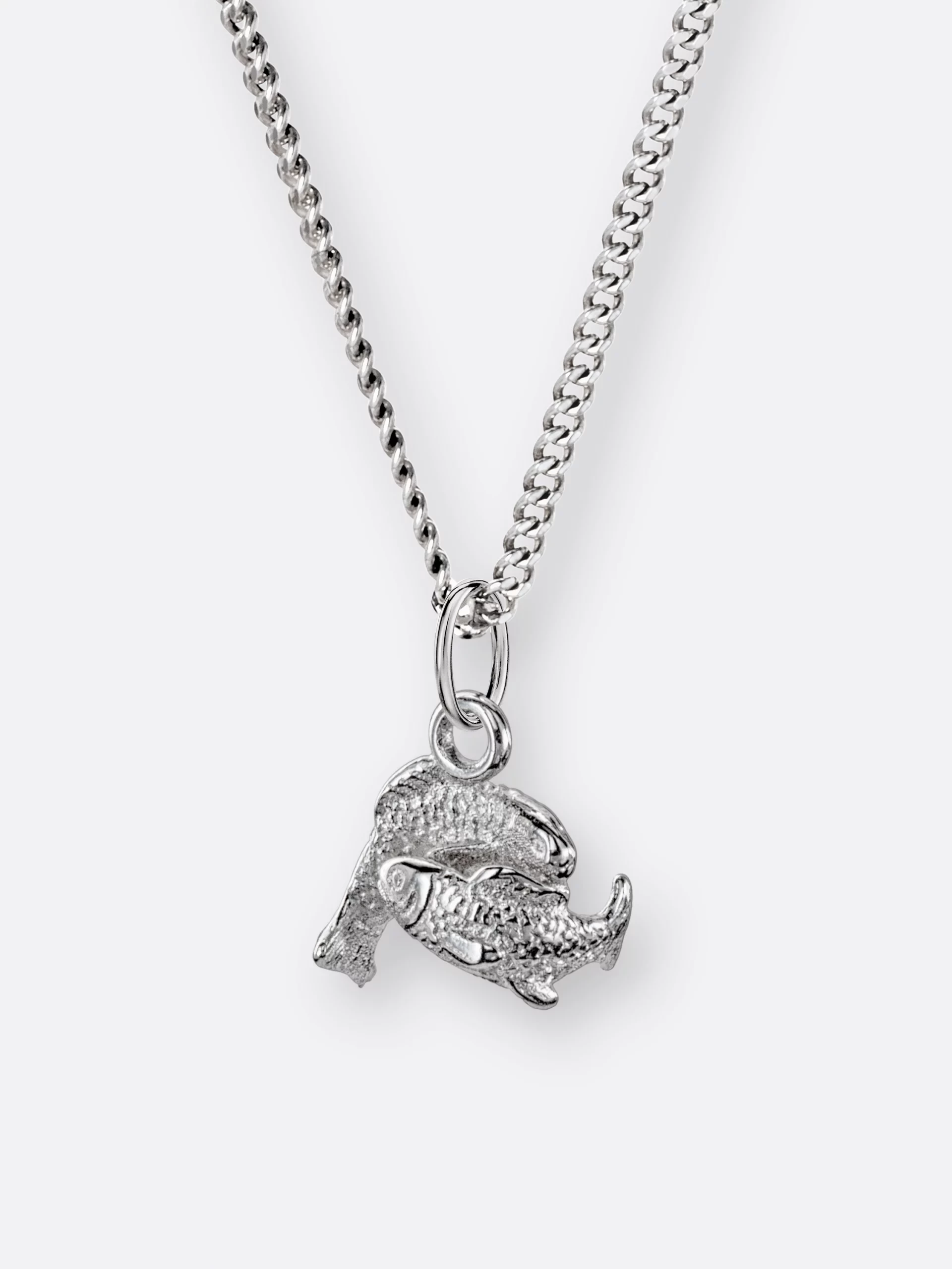 Fische Sternzeichen-Kette mit Anhänger klein, Silber, Seite