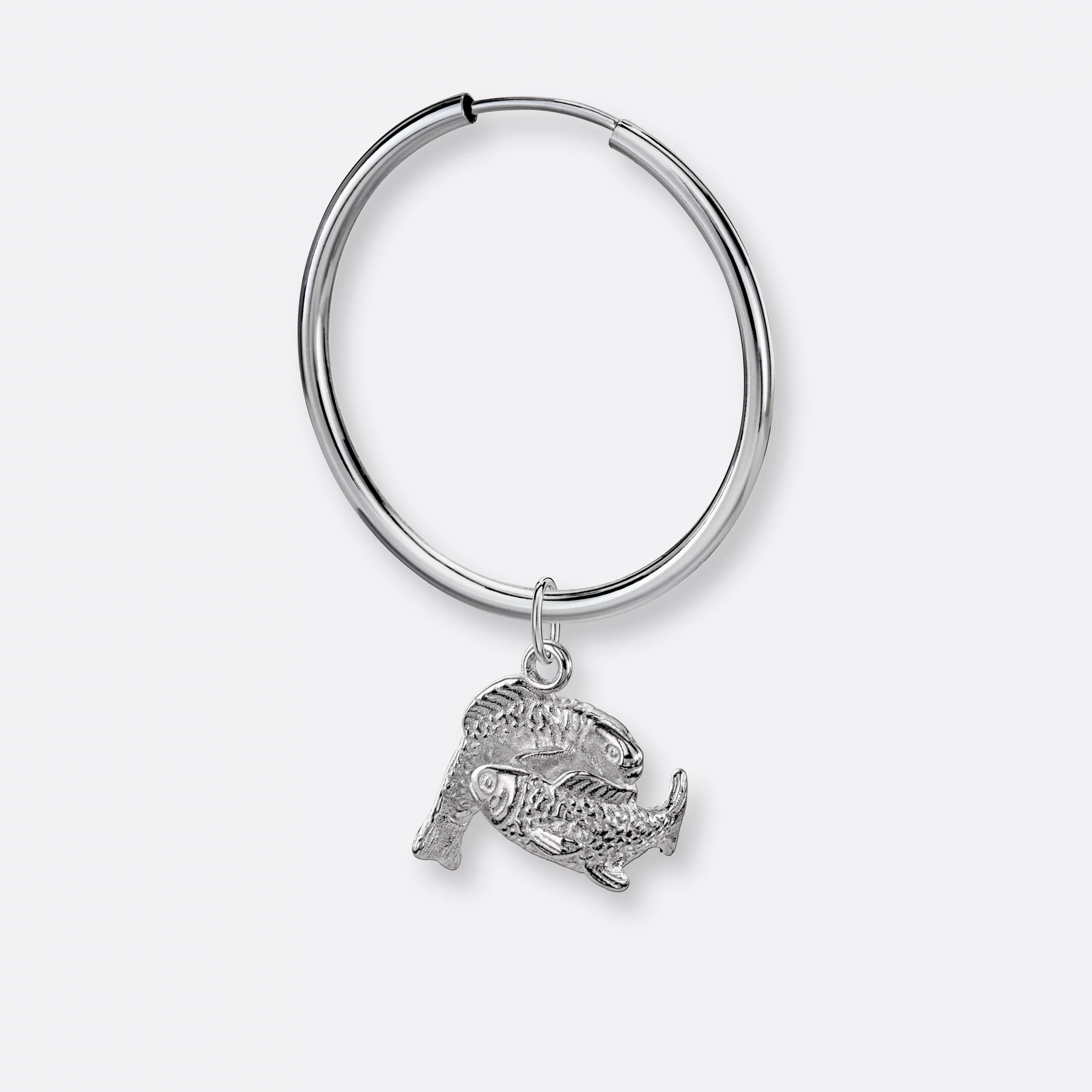 Fische Ohrring, Anhänger groß, 925er Silber 8 Fische Ohrring groß mit Sternzeichen-Anhänger groß, Silber, Variante