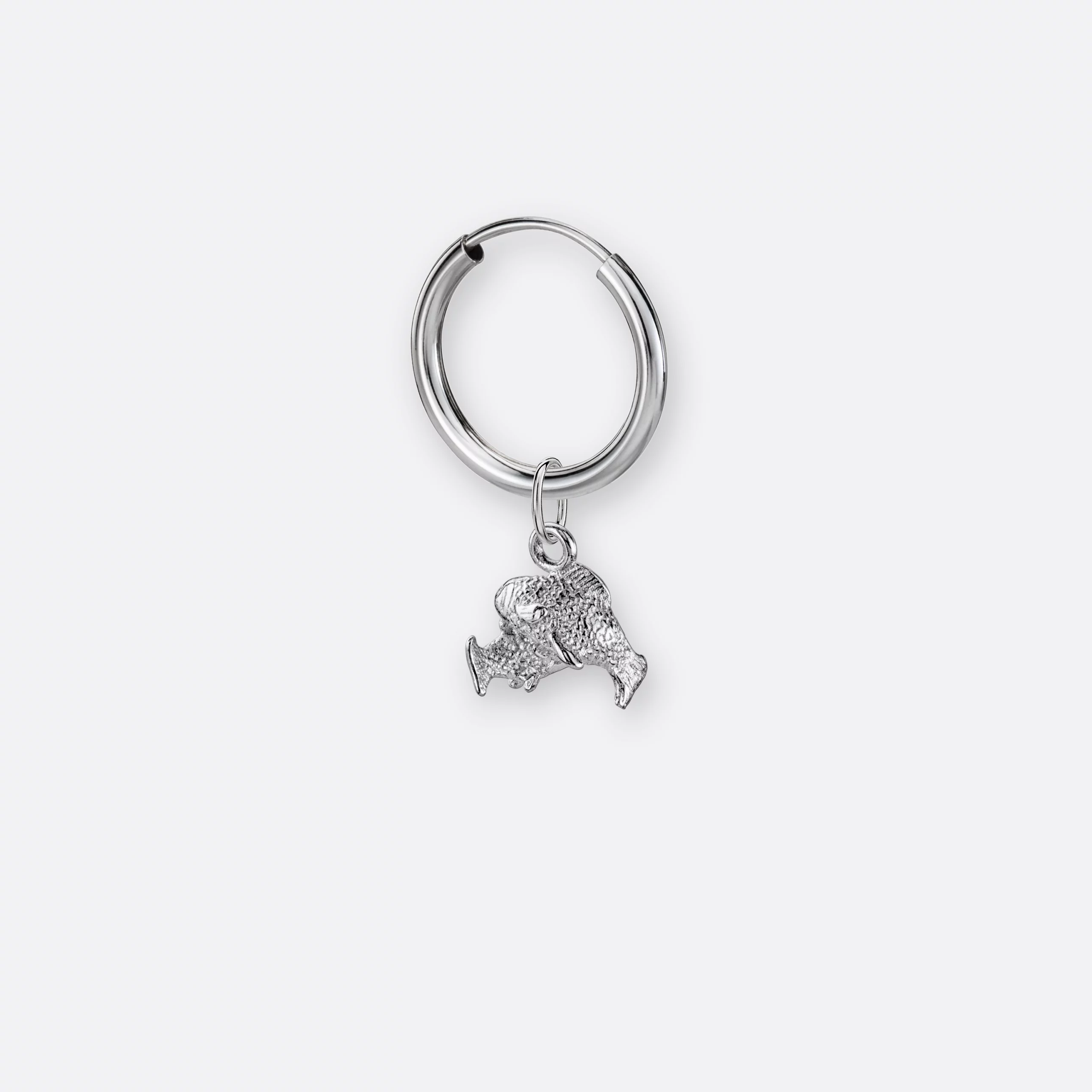 Fische Ohrring, Anhänger klein, 925er Silber 7 Fische Ohrring klein mit Sternzeichen-Anhänger klein, Silber, Hinten