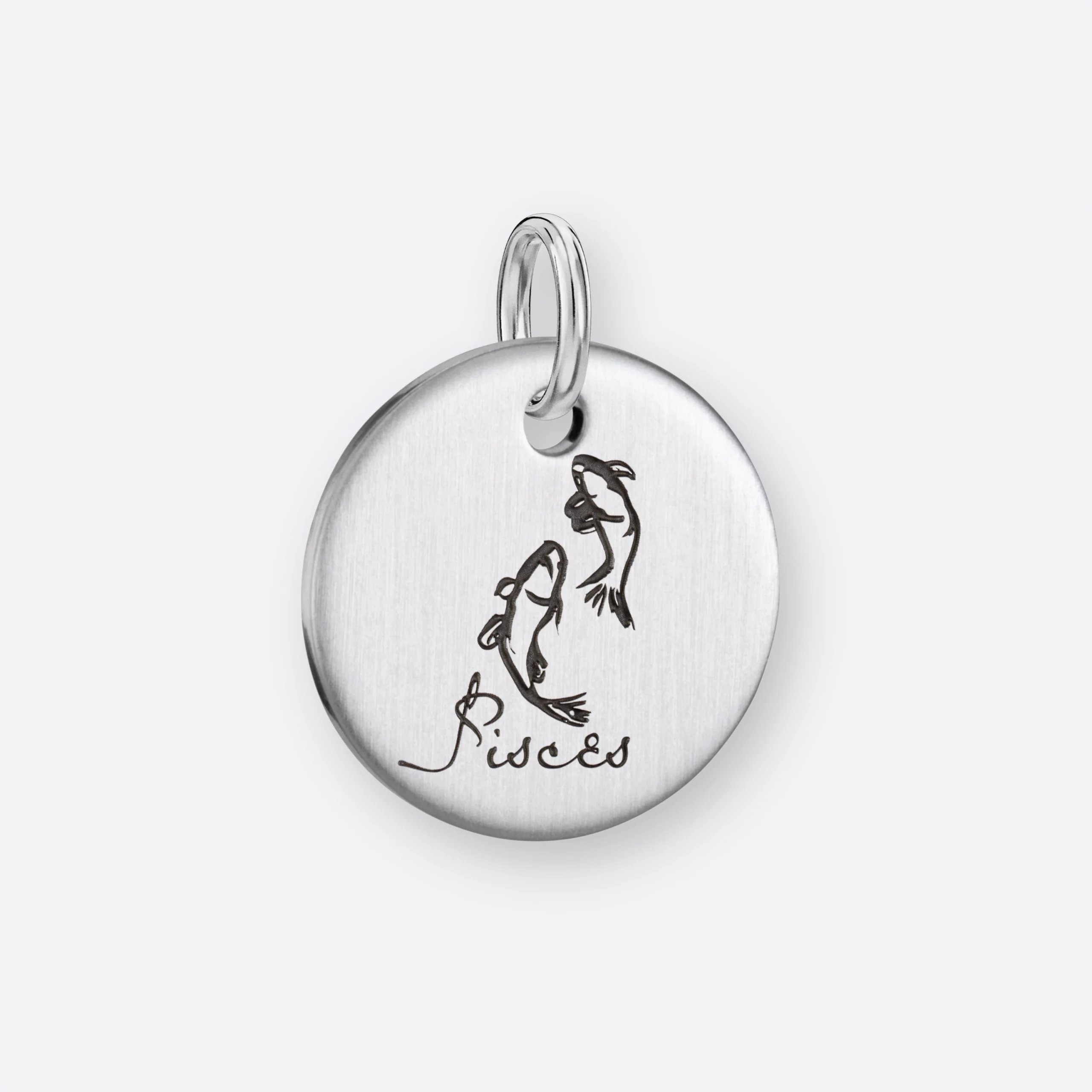 Fische Anhänger, Gravur, 925er Silber 13 Fische Anhänger-Coin mit Gravur, Silber, Vorne