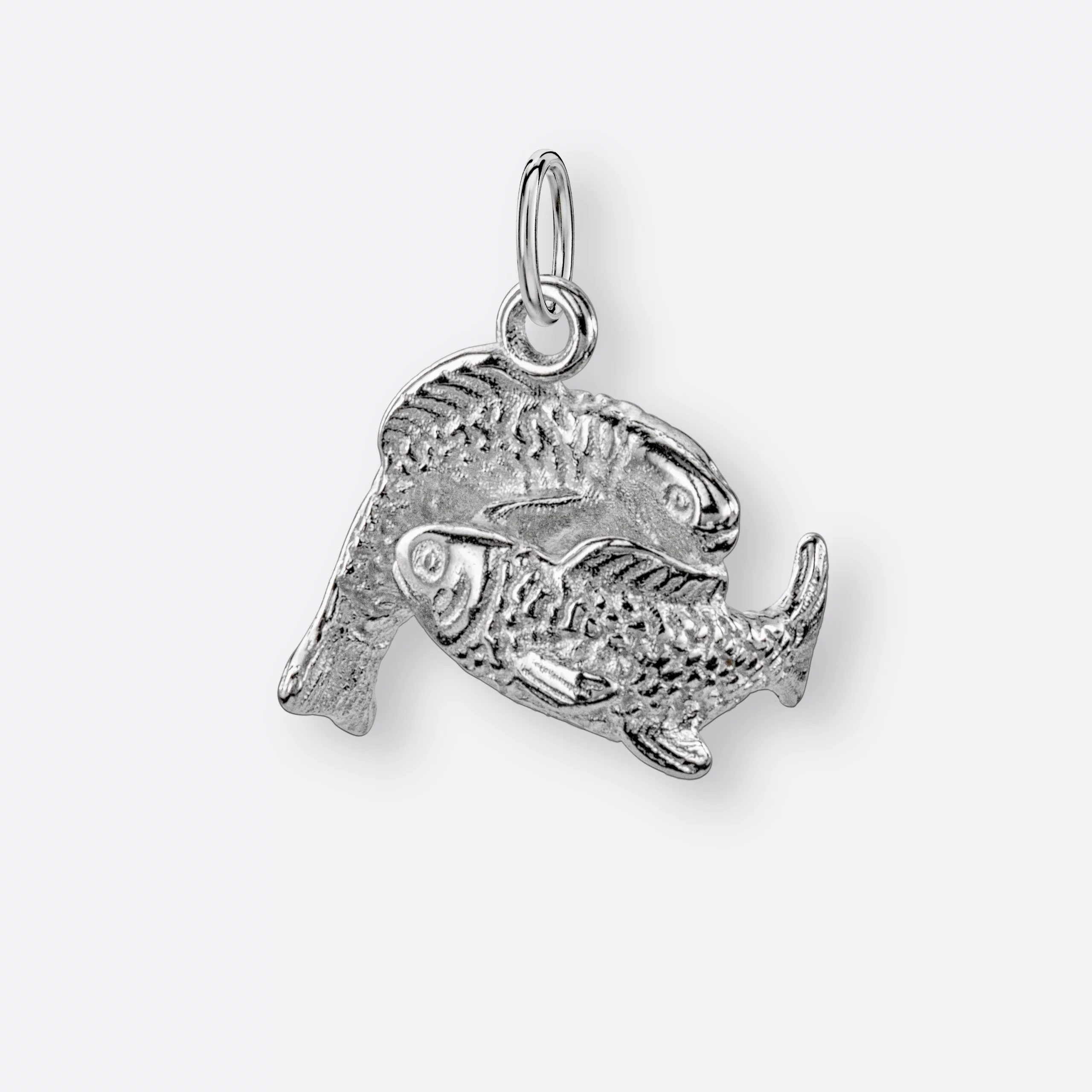 Fische Anhänger groß, 925er Silber 8 Fische Sternzeichen Anhänger, groß, Silber, Seite
