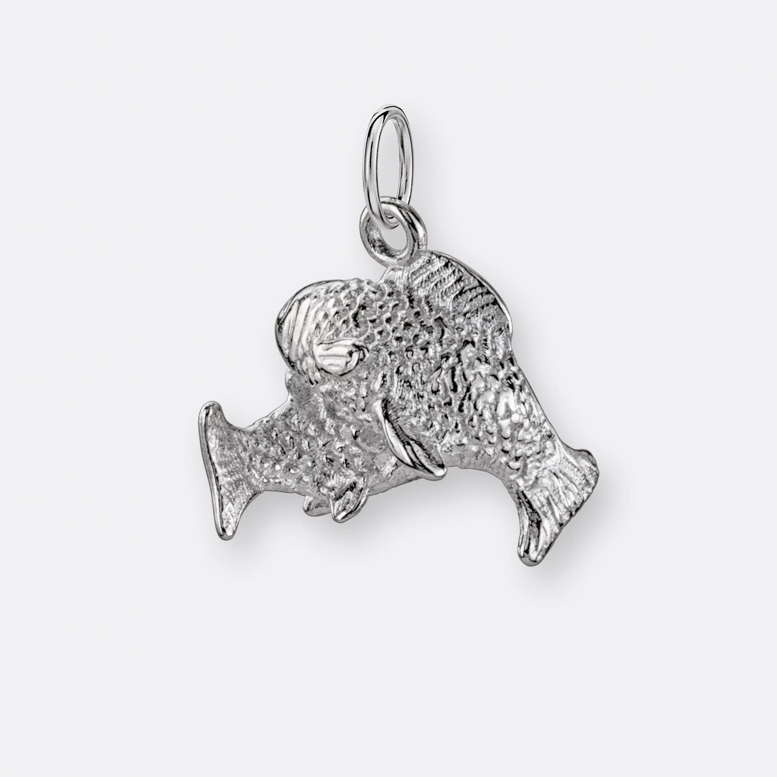 Fische Anhänger groß, 925er Silber 3 Fische Sternzeichen-Anhänger, groß, Silber, Hinten