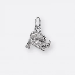 Fische Anhänger klein, 925er Silber 12 Fische Anhänger, klein, Silber, Vorne