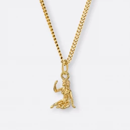 Jungfrau Sternzeichen-Kette mit Anhänger klein, Gold, Vorne
