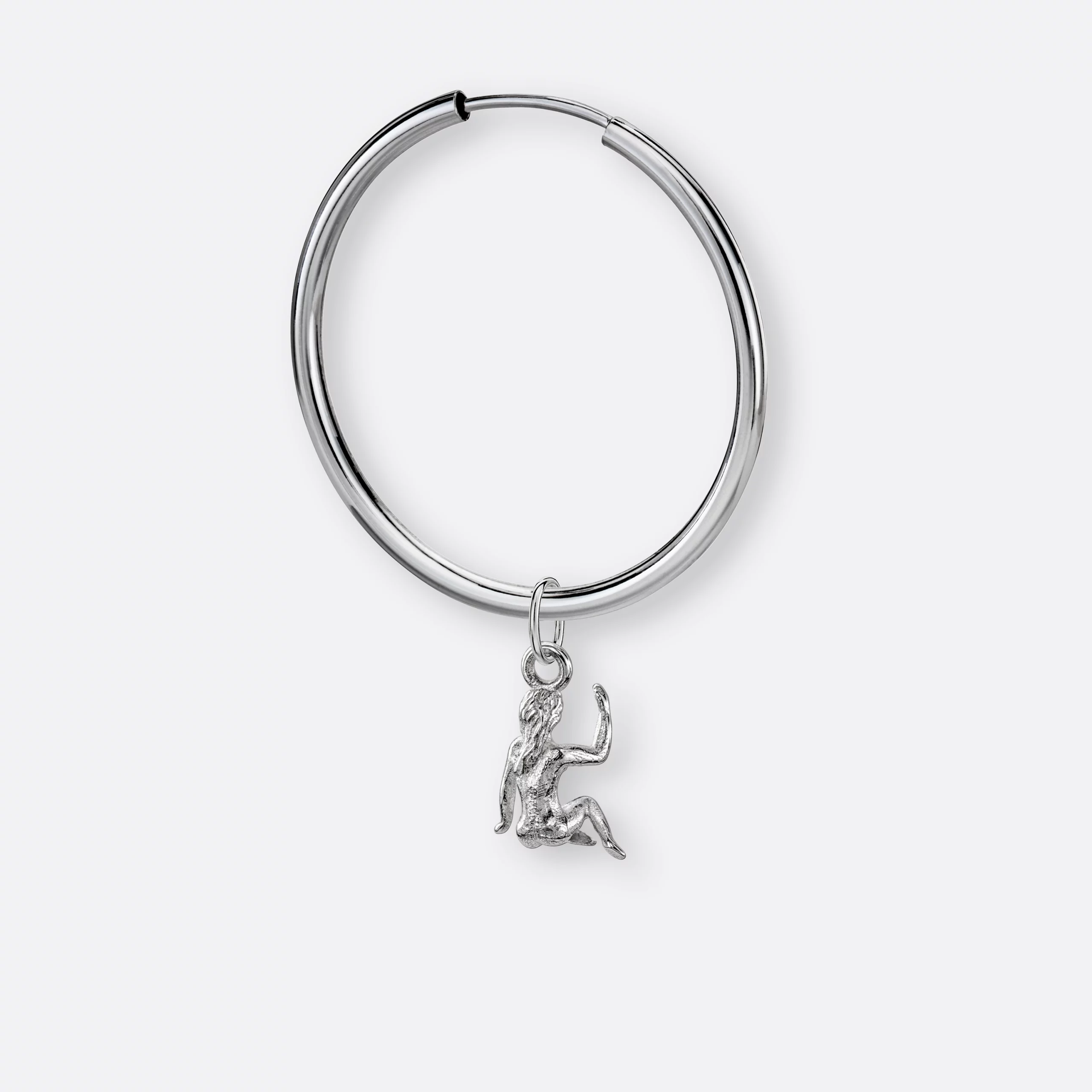 Jungfrau Ohrring, Anhänger klein, 925er Silber 4 Jungfrau Ohrring Creole groß mit Anhänger klein, Silber, Hinten