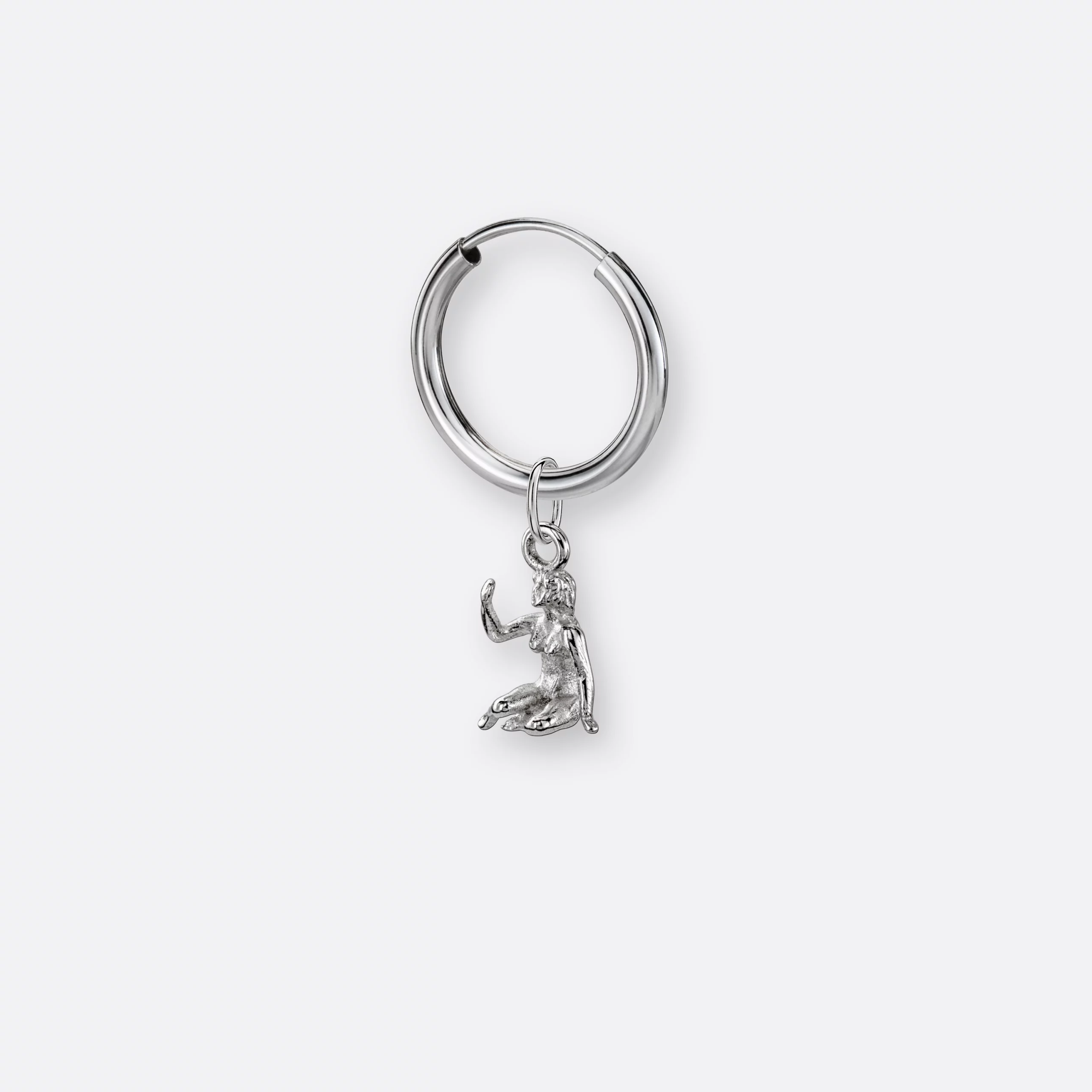 Jungfrau Ohrring, Anhänger klein, 925er Silber 6 Jungfrau Ohrring Creole klein mit Sternzeichen Anhänger klein, Silber, Vorne