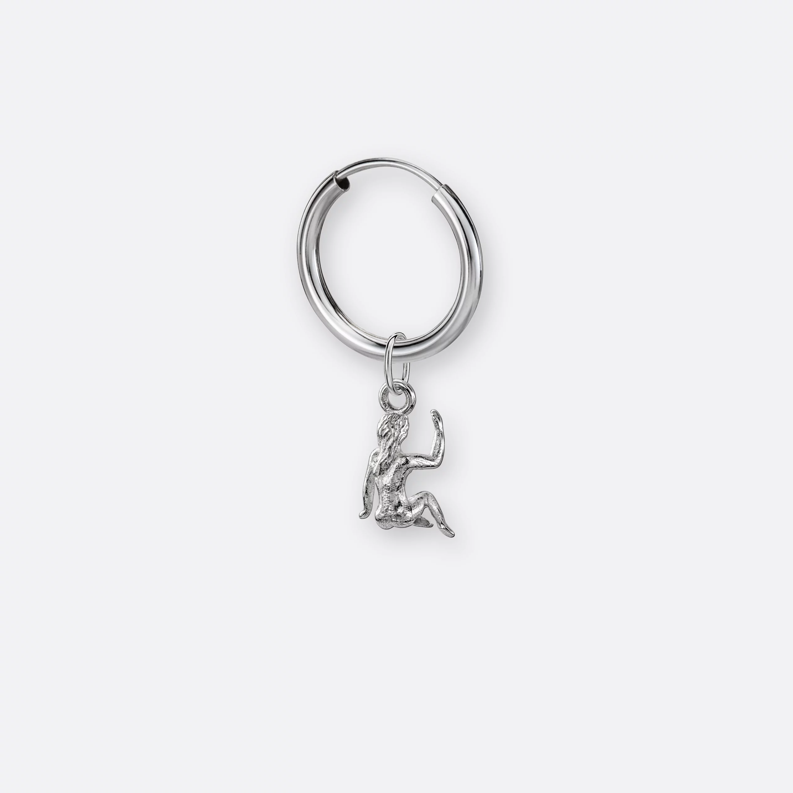 Jungfrau Ohrring, Anhänger klein, 925er Silber 8 Jungfrau Ohrring-Creole klein mit Sternzeichen-Anhänger klein, Silber, Hinten