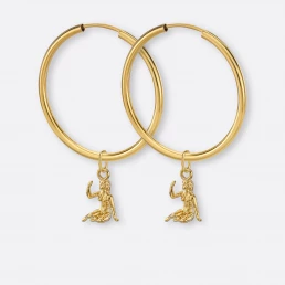 Jungfrau Ohrring, Anhänger klein, 585er Gold 1 Jungfrau Ohrring groß mit Anhänger klein, Gold, Paar, Vorne