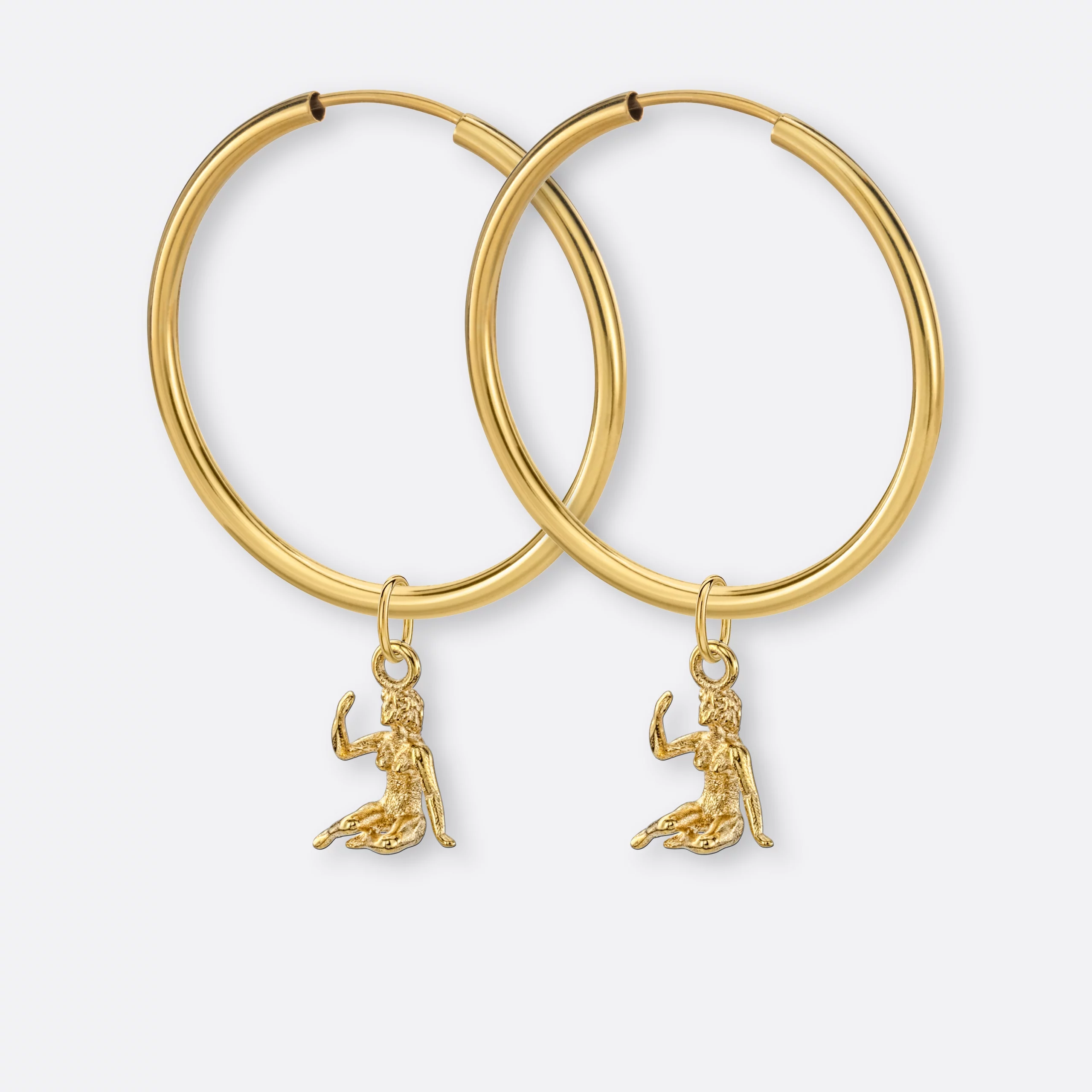 Jungfrau Ohrring, Anhänger klein, 585er Gold 11 Jungfrau Ohrring groß mit Anhänger klein, Gold, Paar, Vorne