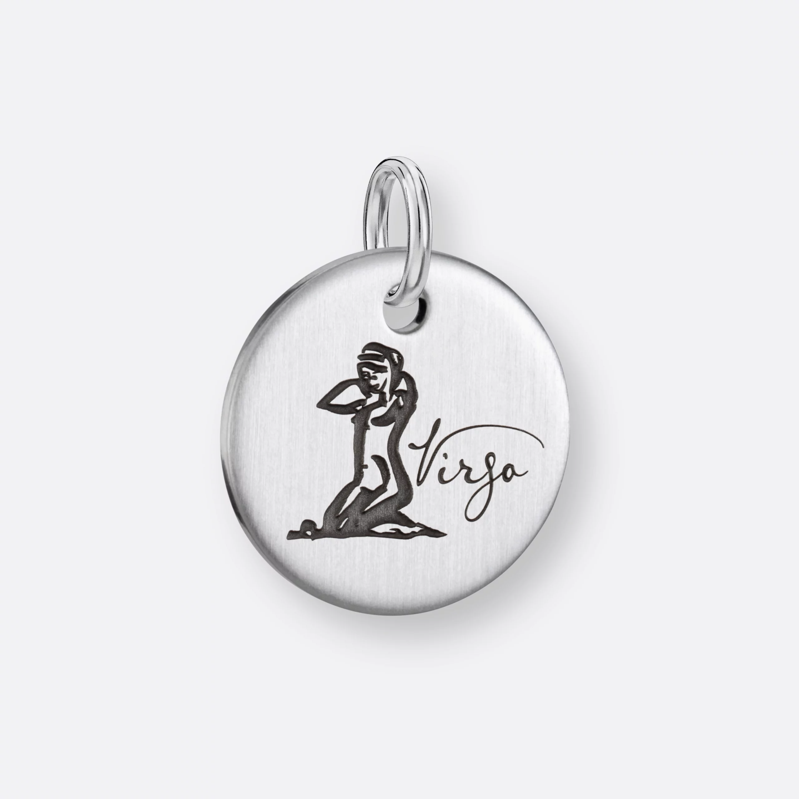 Jungfrau Anhänger mit Gravur, 925er Silber