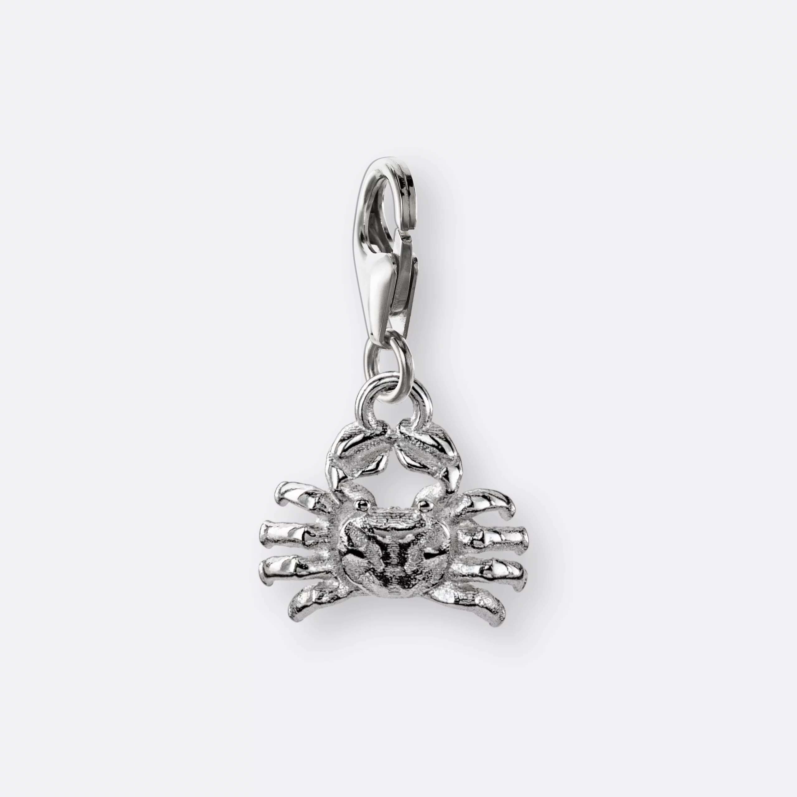 Krebs Charm mit Sternzeichenanhänger klein, Silber, Vorne