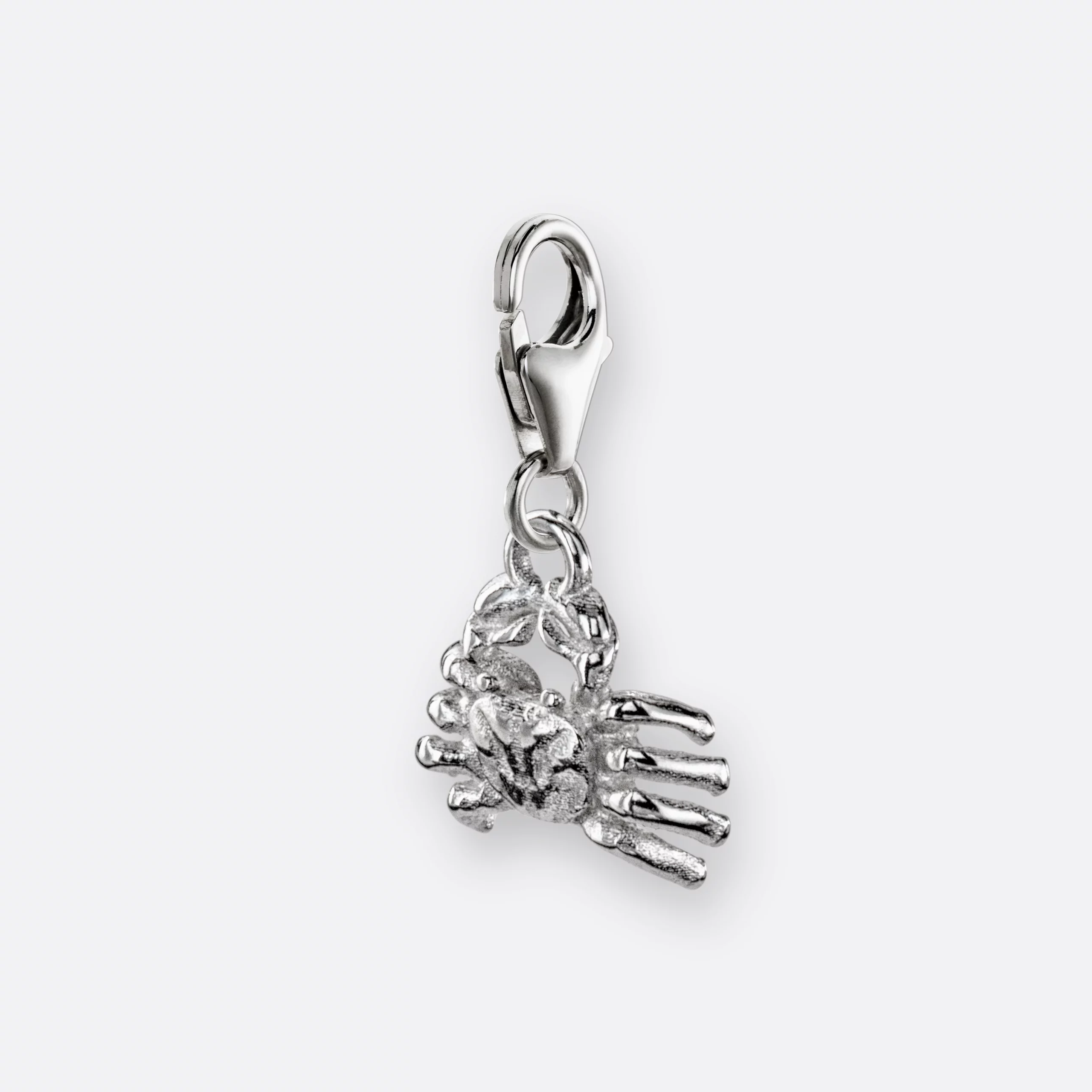 Krebs Charm, Anhänger klein, 925er Silber 3 Krebs Charm mit Sternzeichen Anhänger klein, Silber, Seite