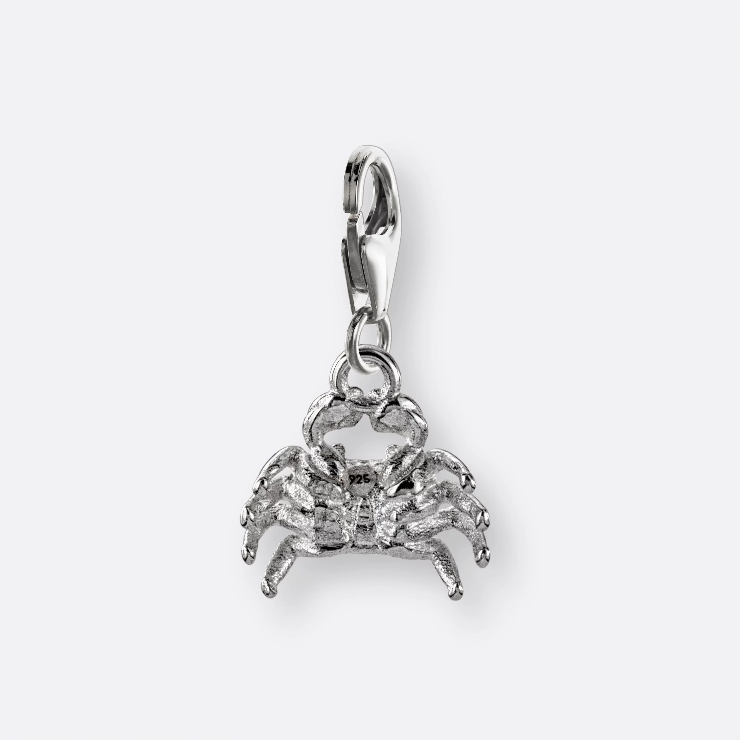 Krebs Charm, Anhänger klein, 925er Silber 2 Krebs Charm mit Anhänger klein, Silber, Hinten