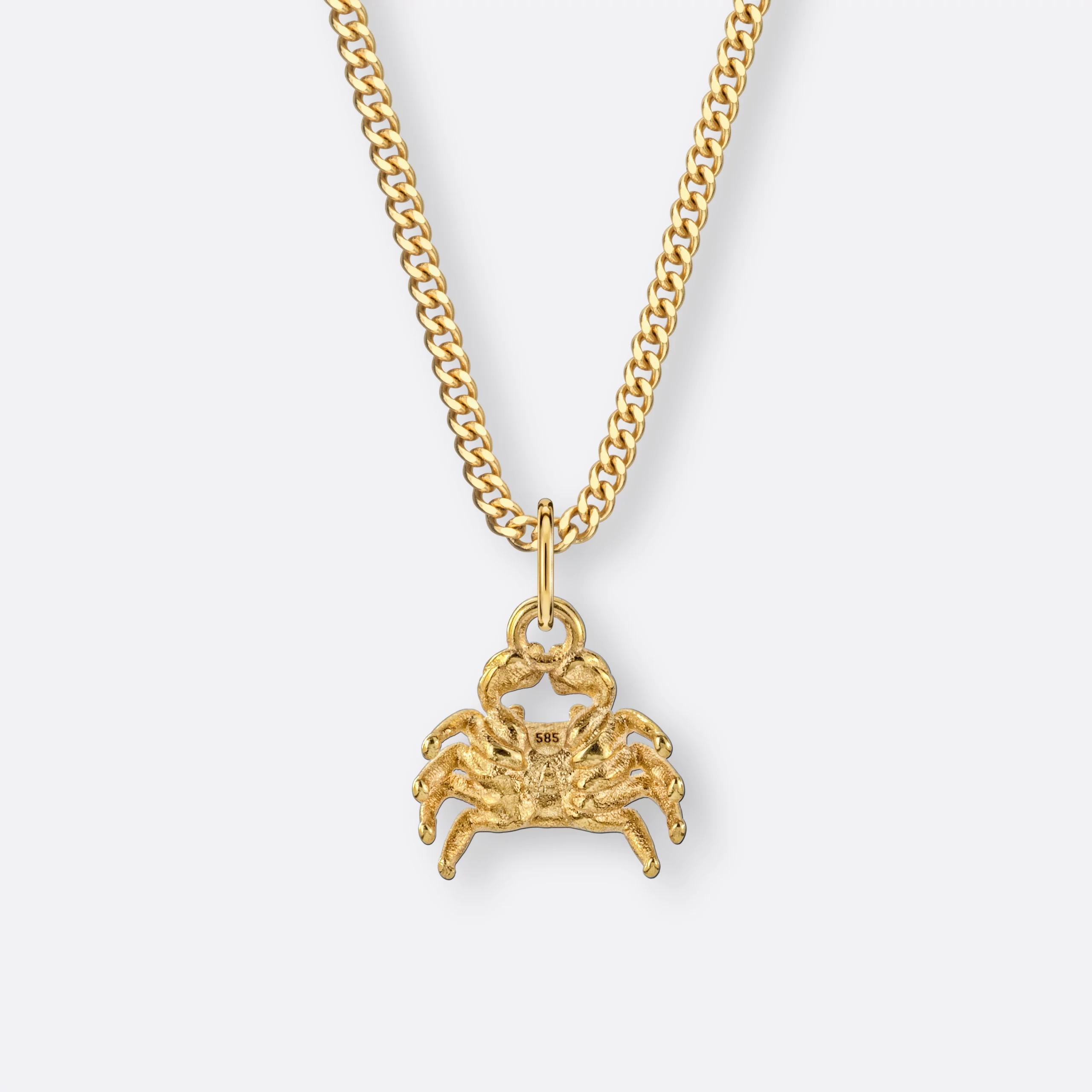 Krebs Sternzeichenkette, Anhänger klein, 585er Gold 3 Krebs Kette mit Anhänger klein, Gold, Hinten