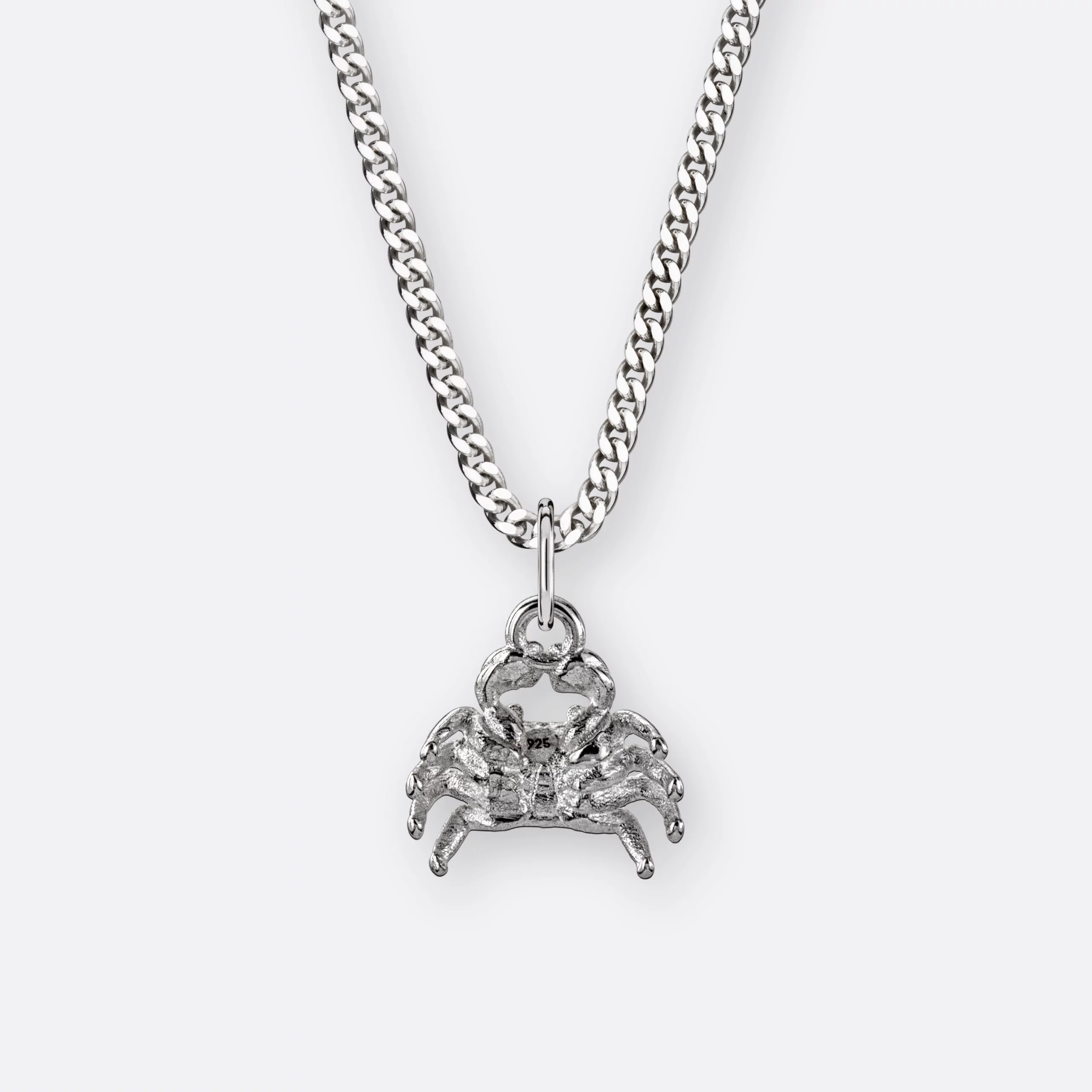 Krebs Kette, Anhänger klein, 925er Silber 3 Krebs Kette mit Sternzeichen Anhänger klein, Silber, Hinten