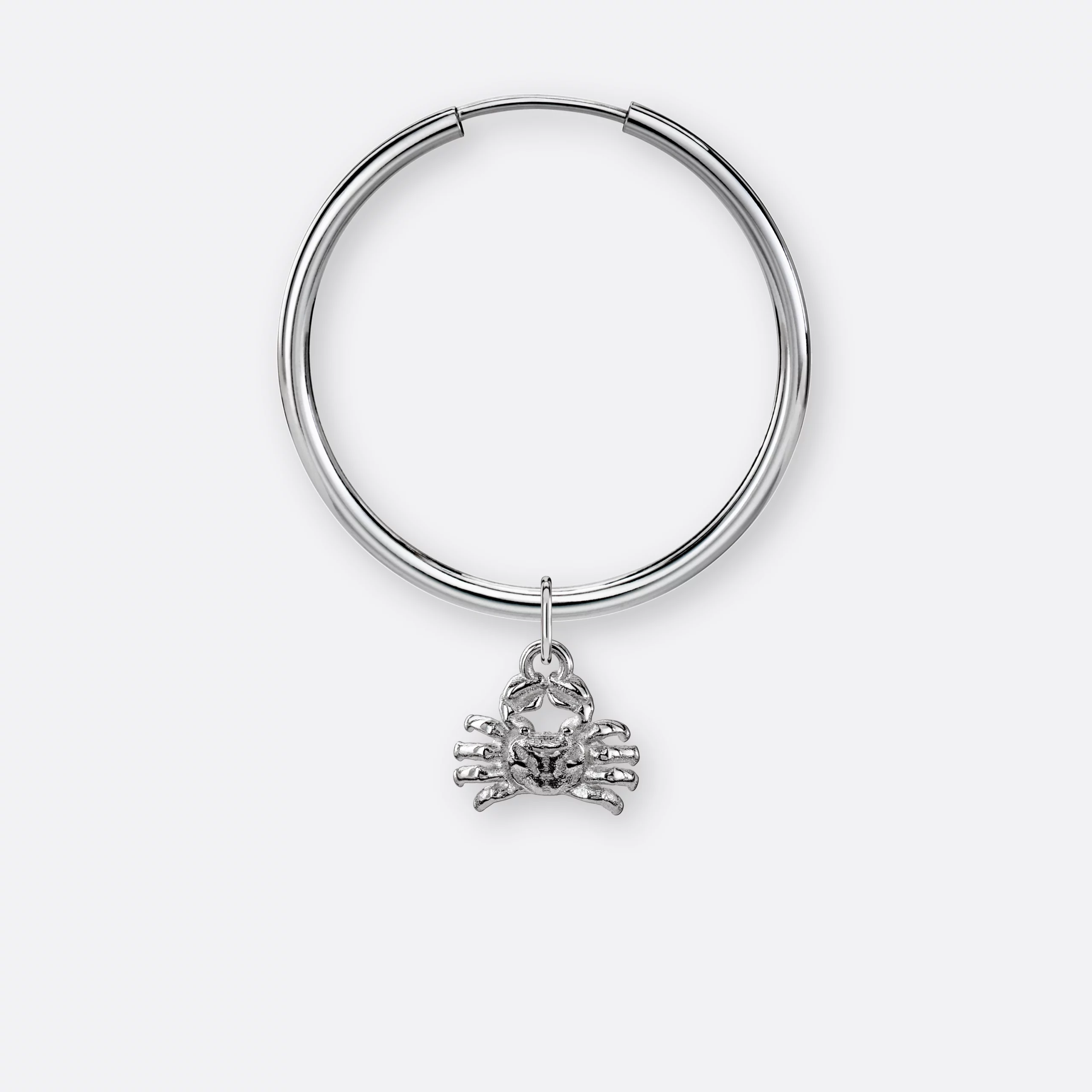 Krebs Ohrring, Anhänger klein, 925er Silber 6 Krebs Ohrring Creole groß mit Sternzeichen Anhänger klein, Silber, Vorne