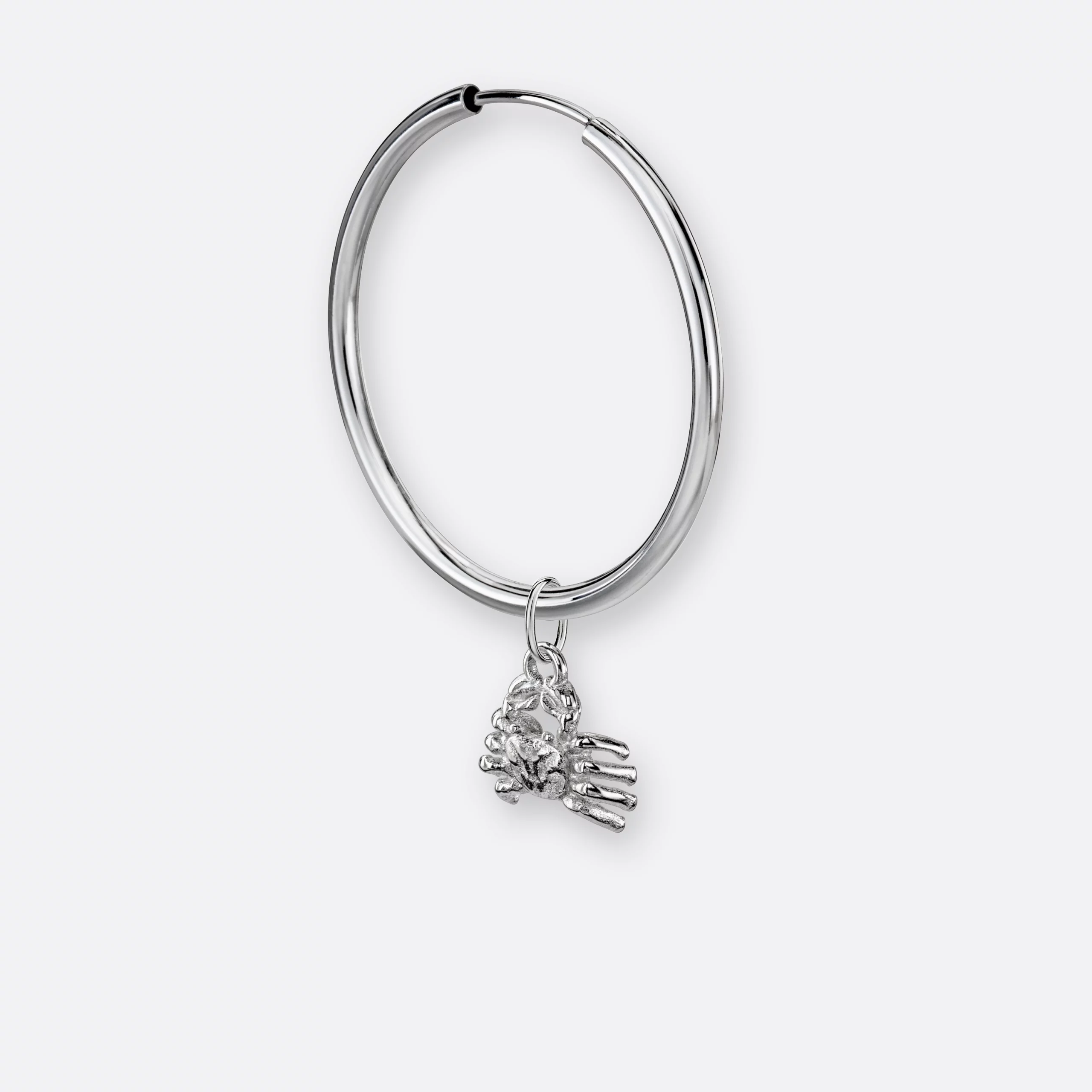 Krebs Ohrring, Anhänger klein, 925er Silber 8 Krebs Ohrring Creole groß mit Anhänger klein, Silber, Seite