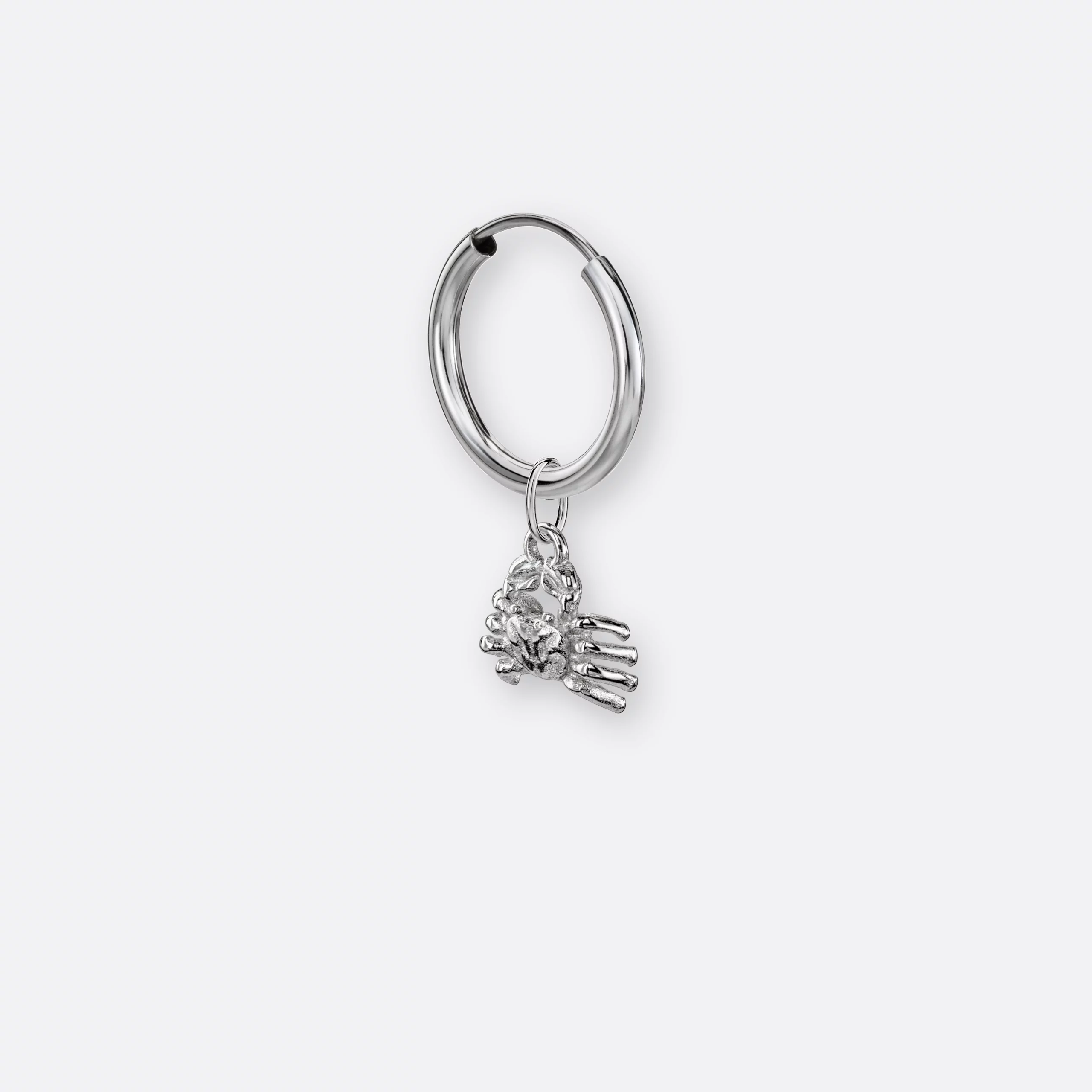 Krebs Ohrring, Anhänger klein, 925er Silber 5 Krebs Ohrring klein mit Sternzeichen-Anhänger klein, Silber, Seite