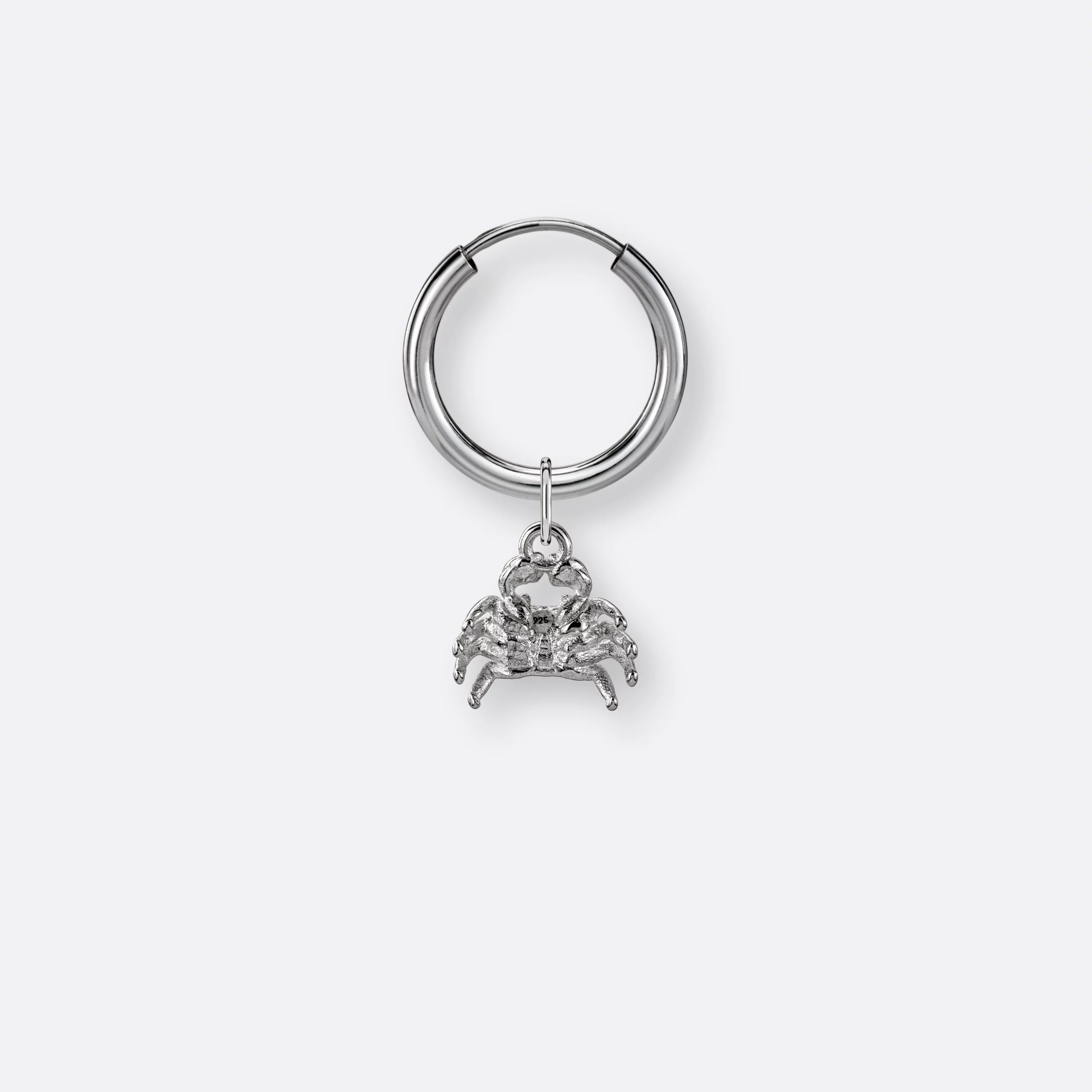 Krebs Ohrring, Anhänger klein, 925er Silber 4 Krebs Ohrring klein mit Sternzeichen-Anhänger klein, Silber, Hinten