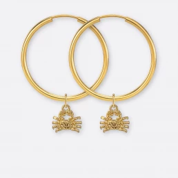 Krebs Ohrring, Anhänger klein, 585er Gold 19 Krebs Ohrring groß mit Sternzeichen-Anhänger klein, Gold, Paar, Vorne
