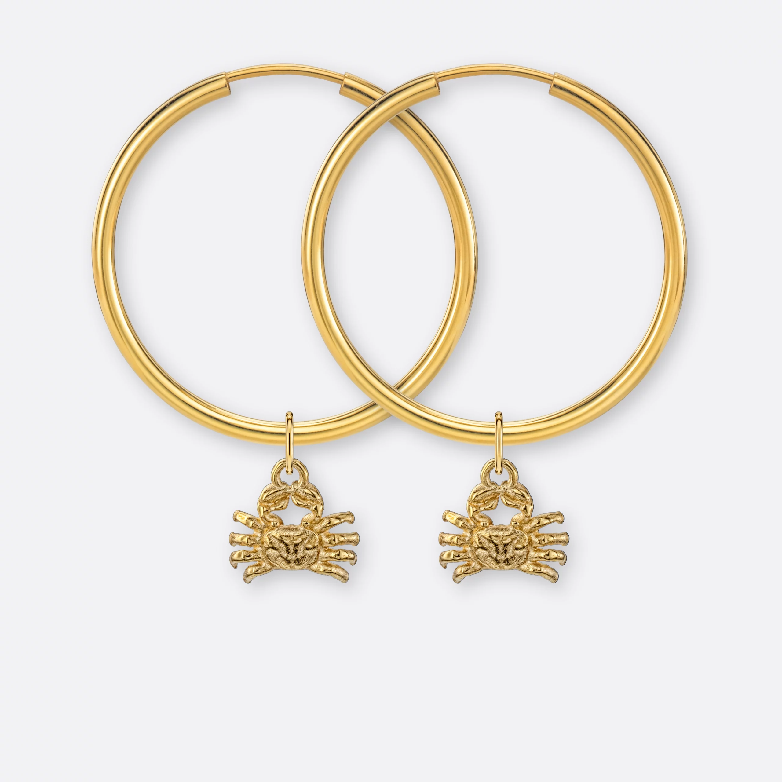 Krebs Ohrring, Anhänger klein, 585er Gold 20 Krebs Ohrring groß mit Sternzeichen-Anhänger klein, Gold, Paar, Vorne