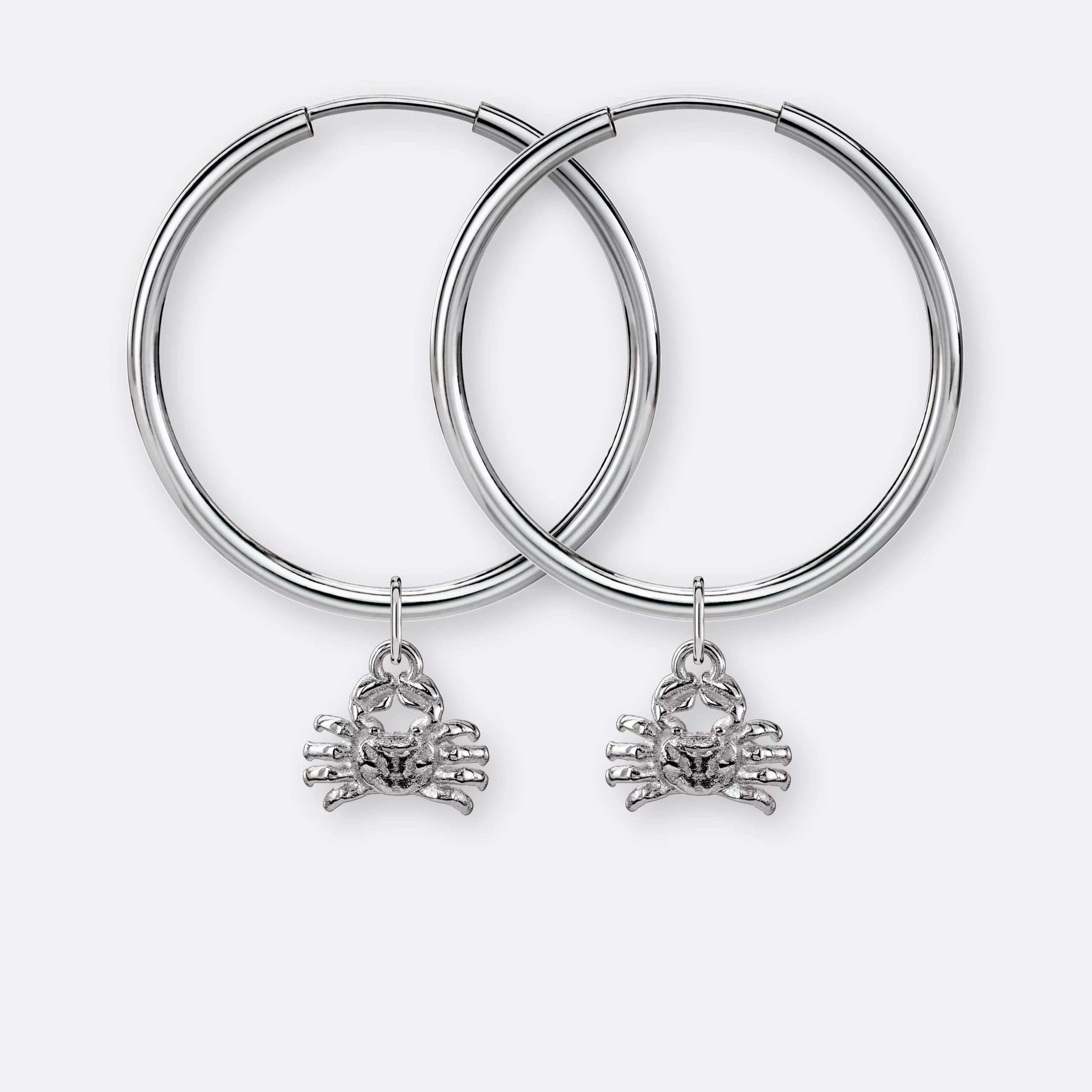 Krebs Ohrring, Anhänger klein, 925er Silber 19 Krebs Ohrringe groß mit Sternzeichen Anhängern klein, Silber, Paar, Vorne