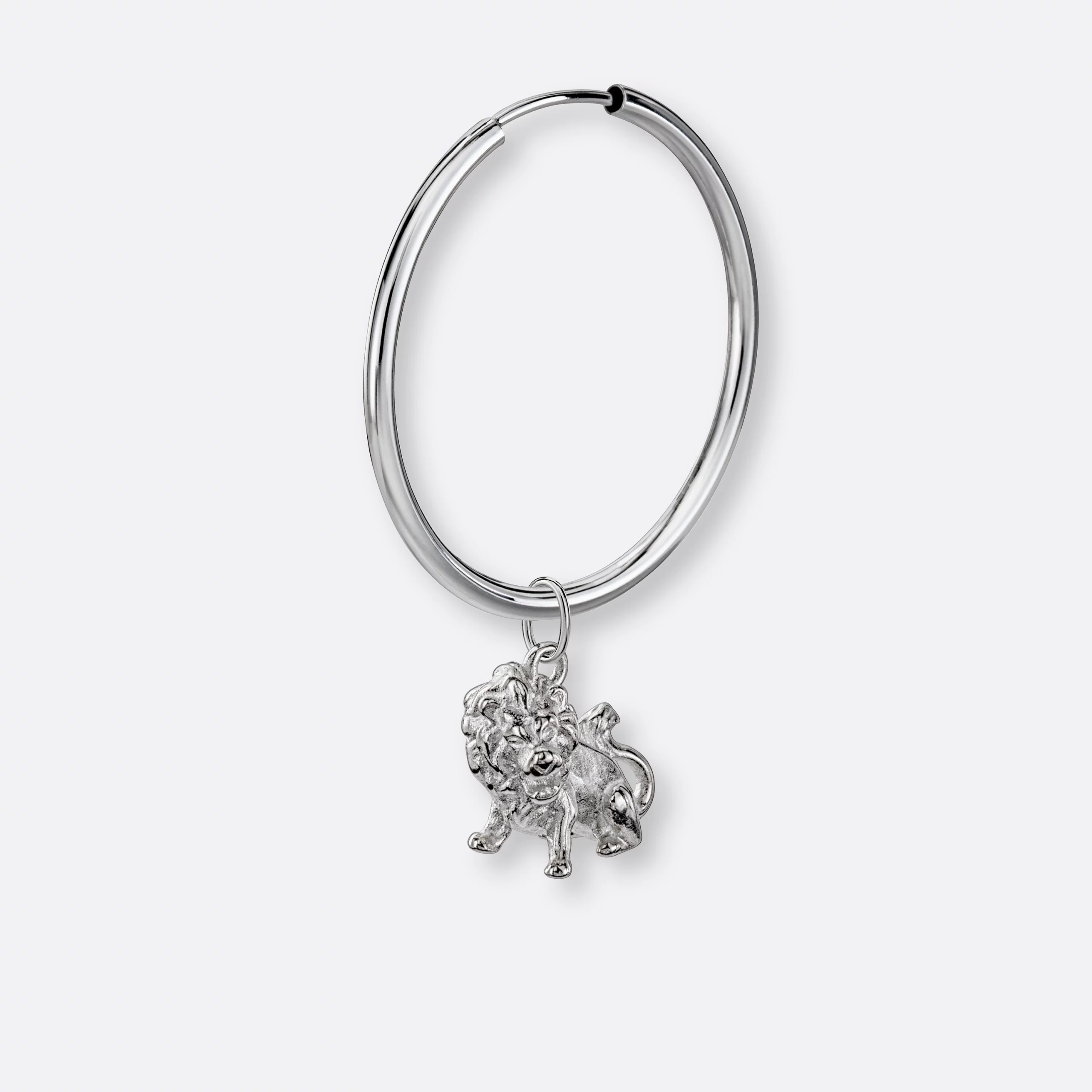 Löwe Ohrring, Anhänger groß, 925er Silber 7 Löwe Ohrring groß mit Sternzeichen-Anhänger groß, Silber, Variante