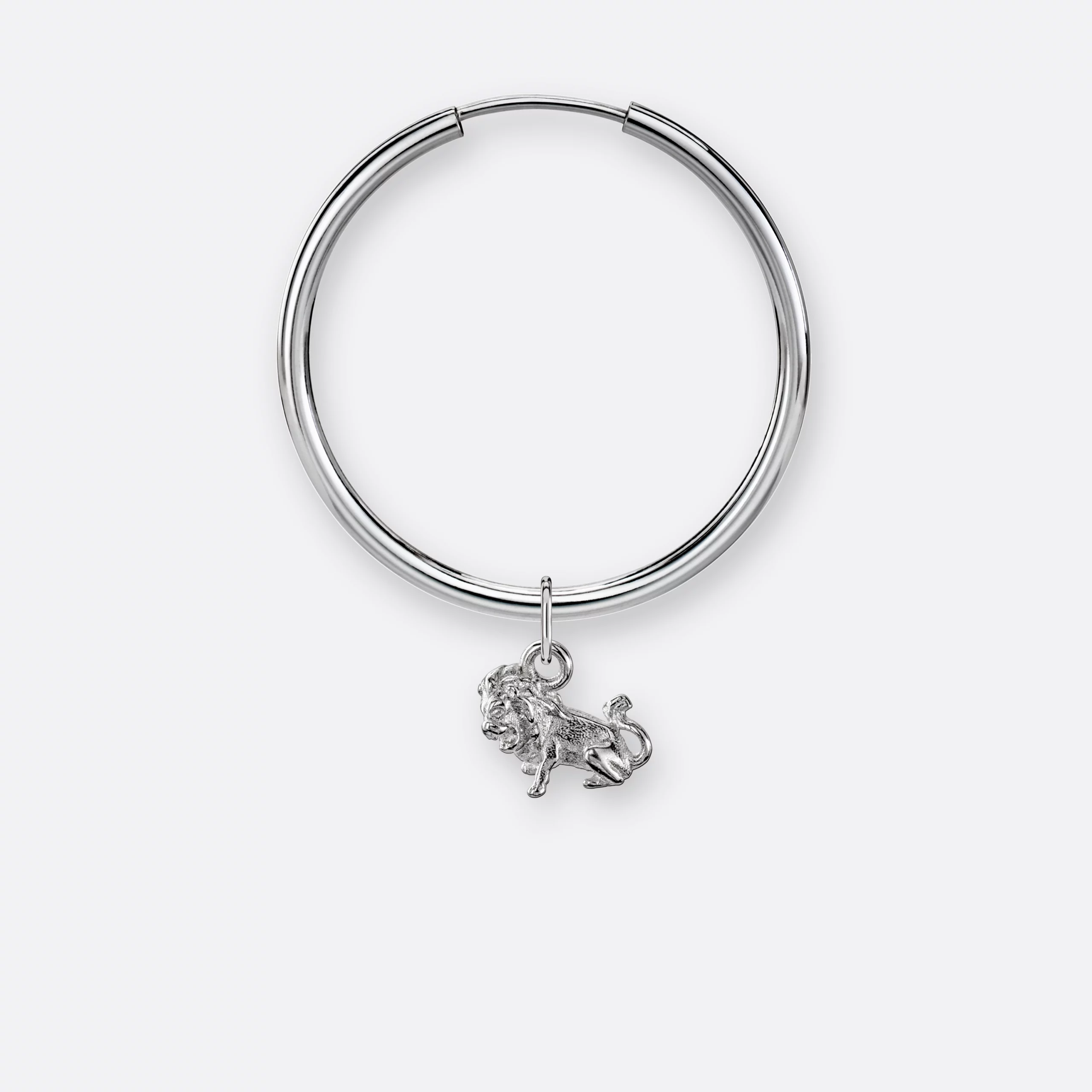 Löwe Ohrring, Anhänger klein, 925er Silber 2 Löwe Ohrring Creole groß mit Sternzeichen Anhänger klein, Silber, Variante