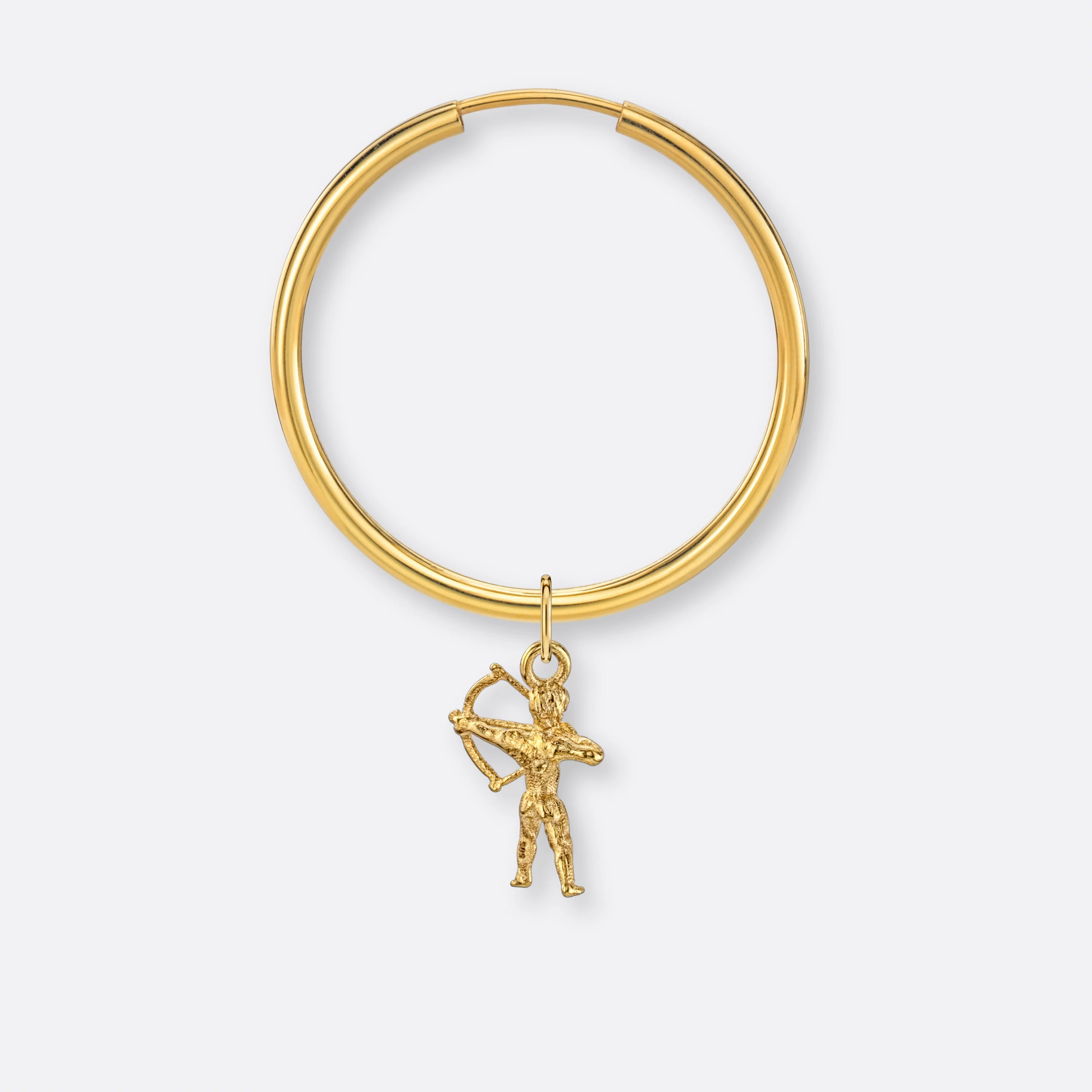 Schütze Ohrring, Anhänger klein, 585er Gold 3 Schütze Ohrring-Creole groß mit Anhänger klein, Gold, Hinten