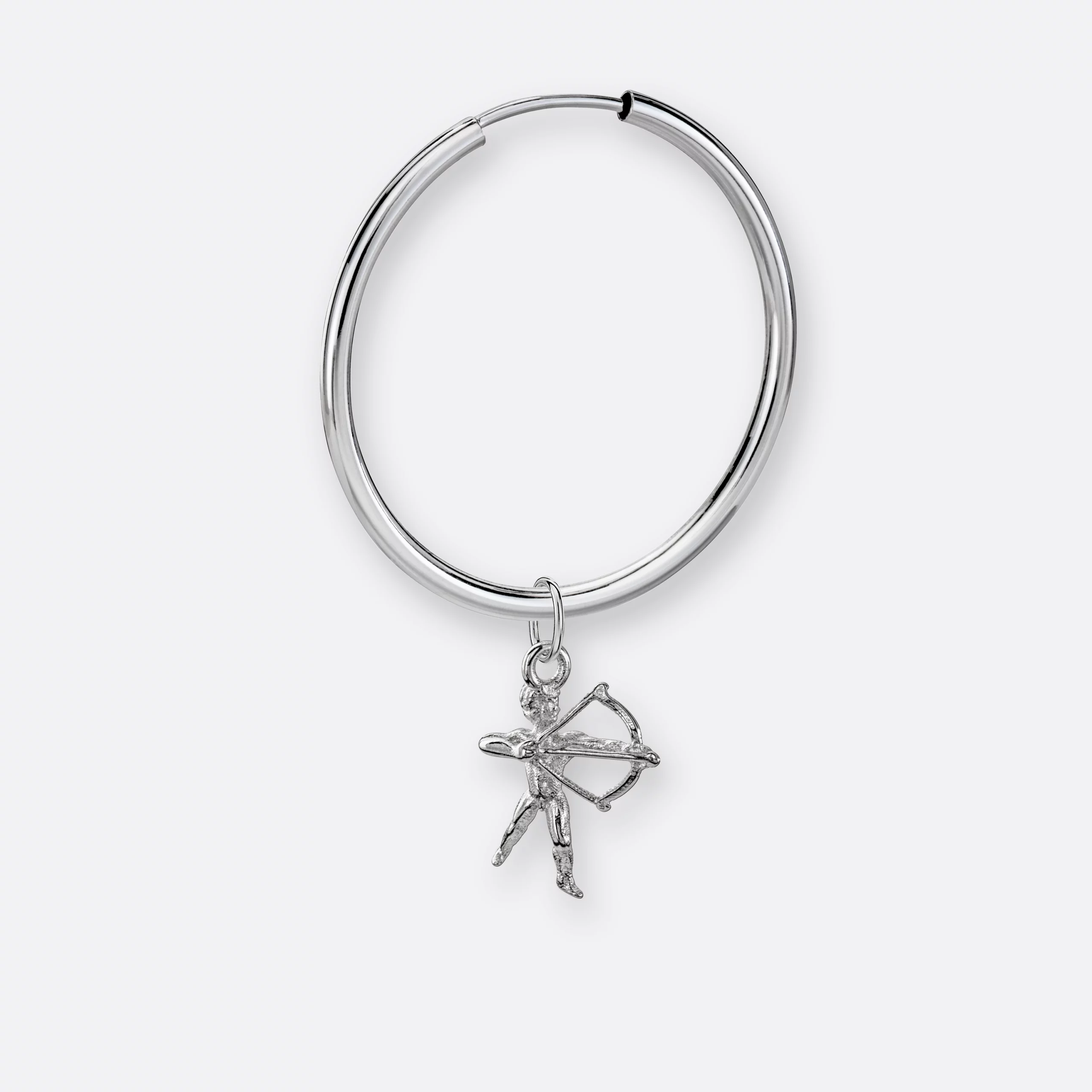 Schütze Ohrring, Anhänger klein, 925er Silber 2 Schütze Ohrring-Creole groß mit Sternzeichen-Anhänger klein, Silber, Vorne