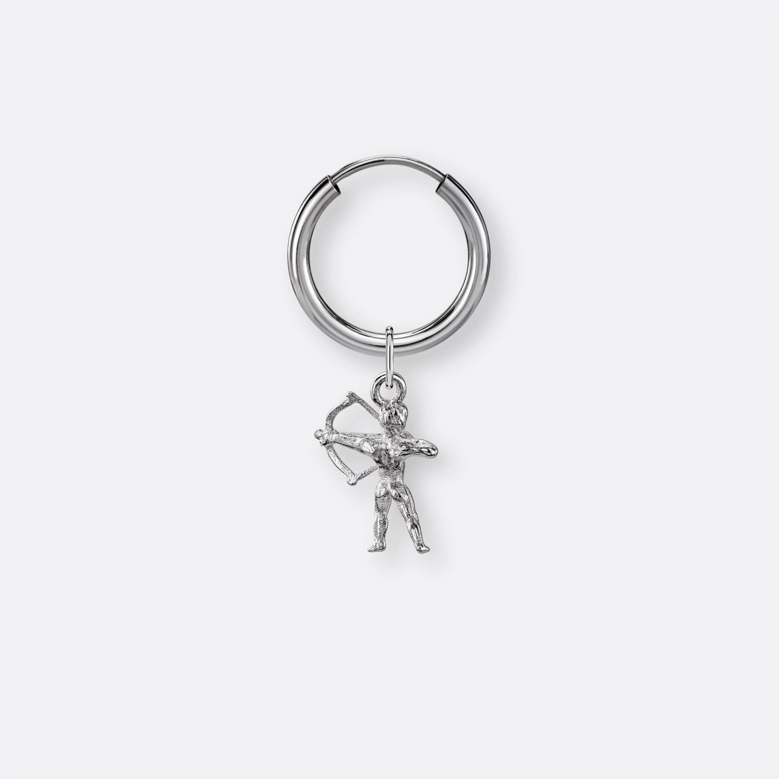 Schütze Ohrring, Anhänger klein, 925er Silber 7 Schütze Ohrring Creole klein mit Sternzeichen Anhänger klein, Silber, Hinten