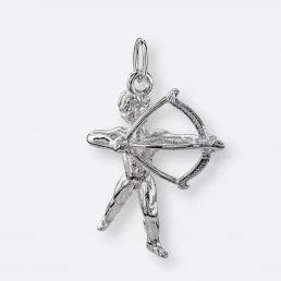 Schütze Anhänger groß, 925er Silber 2 Schütze Sternzeichen-Anhänger, groß, Silber, Vorne