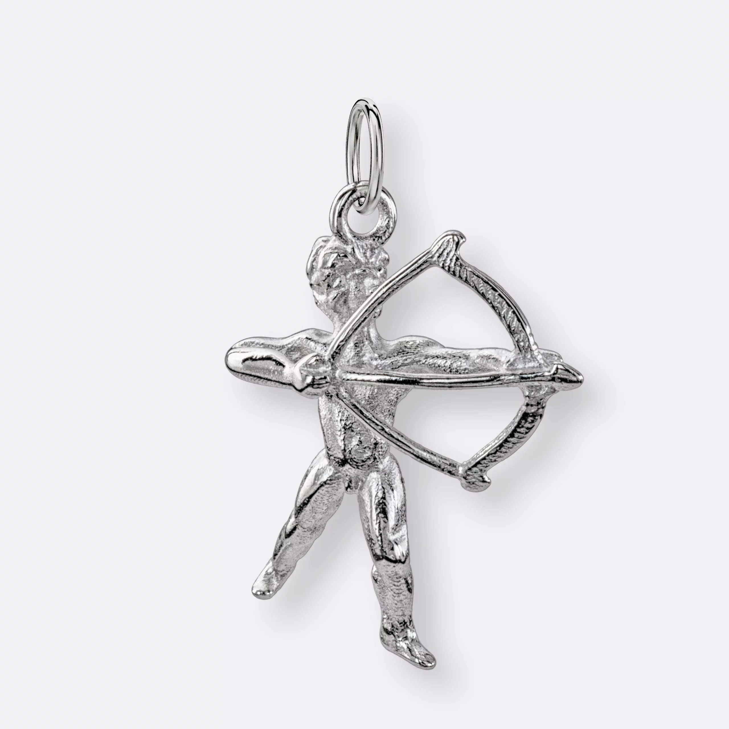 Schütze Anhänger groß, 925er Silber 1 Schütze Sternzeichen-Anhänger, groß, Silber, Vorne
