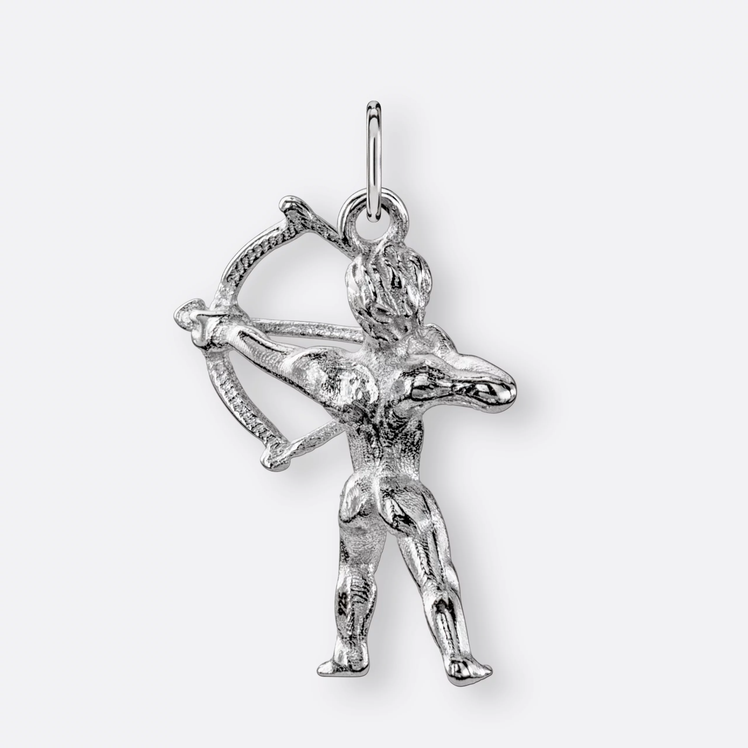 Schütze Anhänger groß, 925er Silber 2 Schütze Sternzeichen-Anhänger, groß, Silber, Hinten