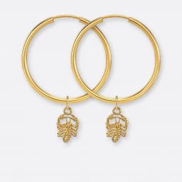 Skorpion Ohrring, Anhänger klein, 585er Gold 20 Skorpion Ohrringe groß mit Sternzeichen-Anhänger klein, Gold, Paar