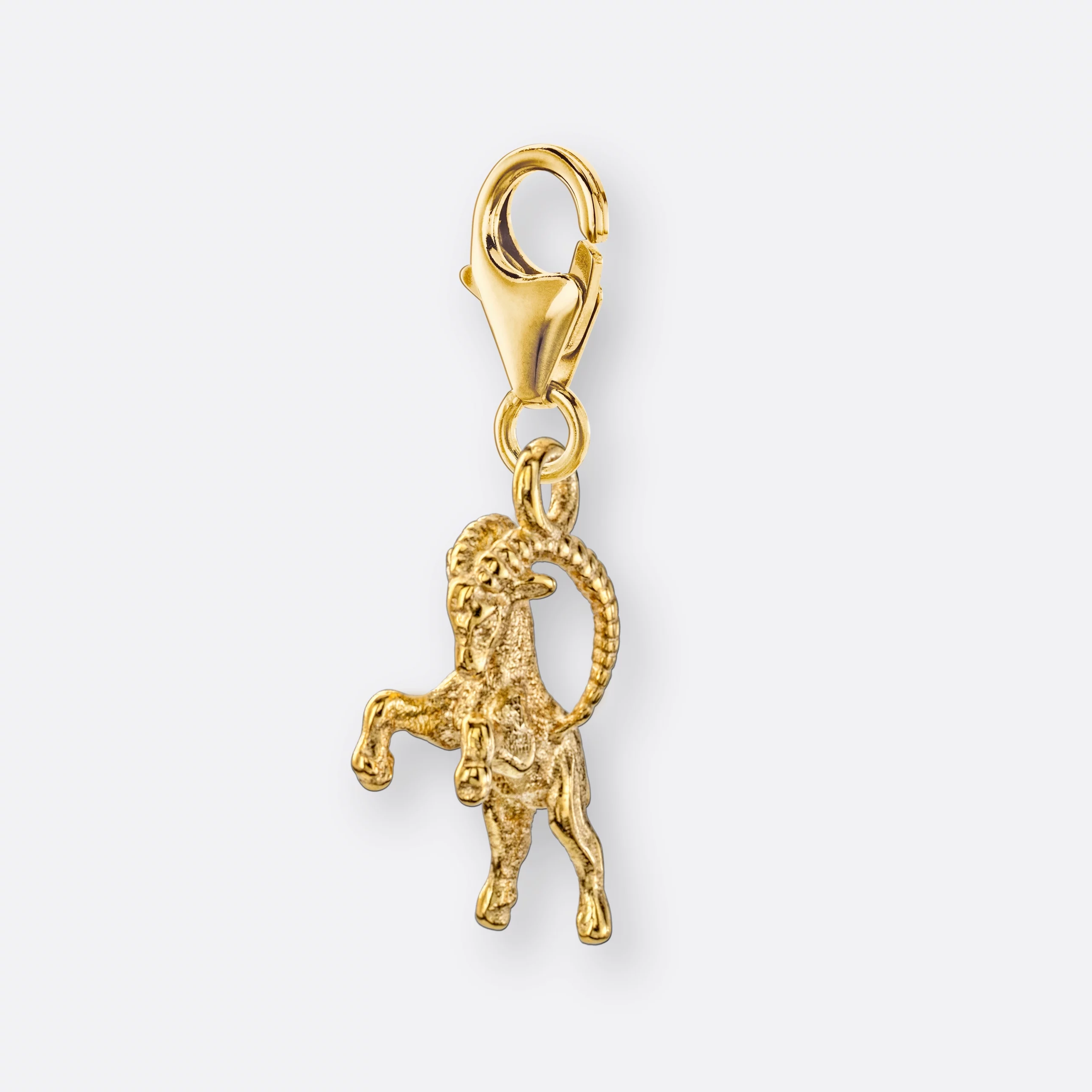Steinbock Charm, Anhänger klein, 585er Gold 3 Steinbock Charm mit Sternzeichen-Anhänger klein, Gold, Vorne