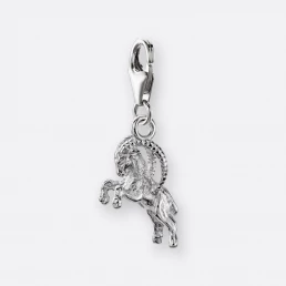 Steinbock Charm, Anhänger klein, 925er Silber 7 Steinbock Charm mit Sternzeichen-Anhänger klein, Silber, Vorne