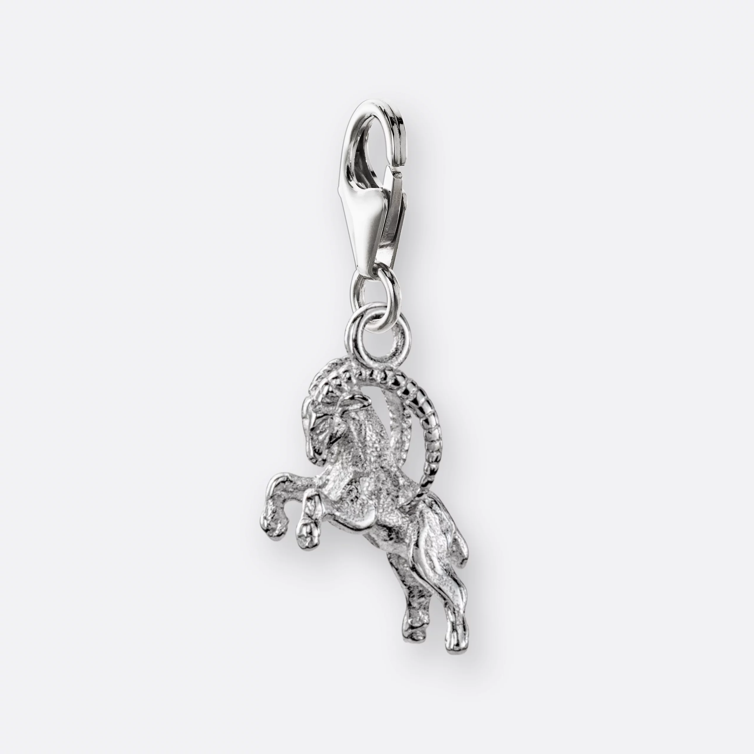 Steinbock Charm mit Sternzeichen-Anhänger klein, Silber, Vorne