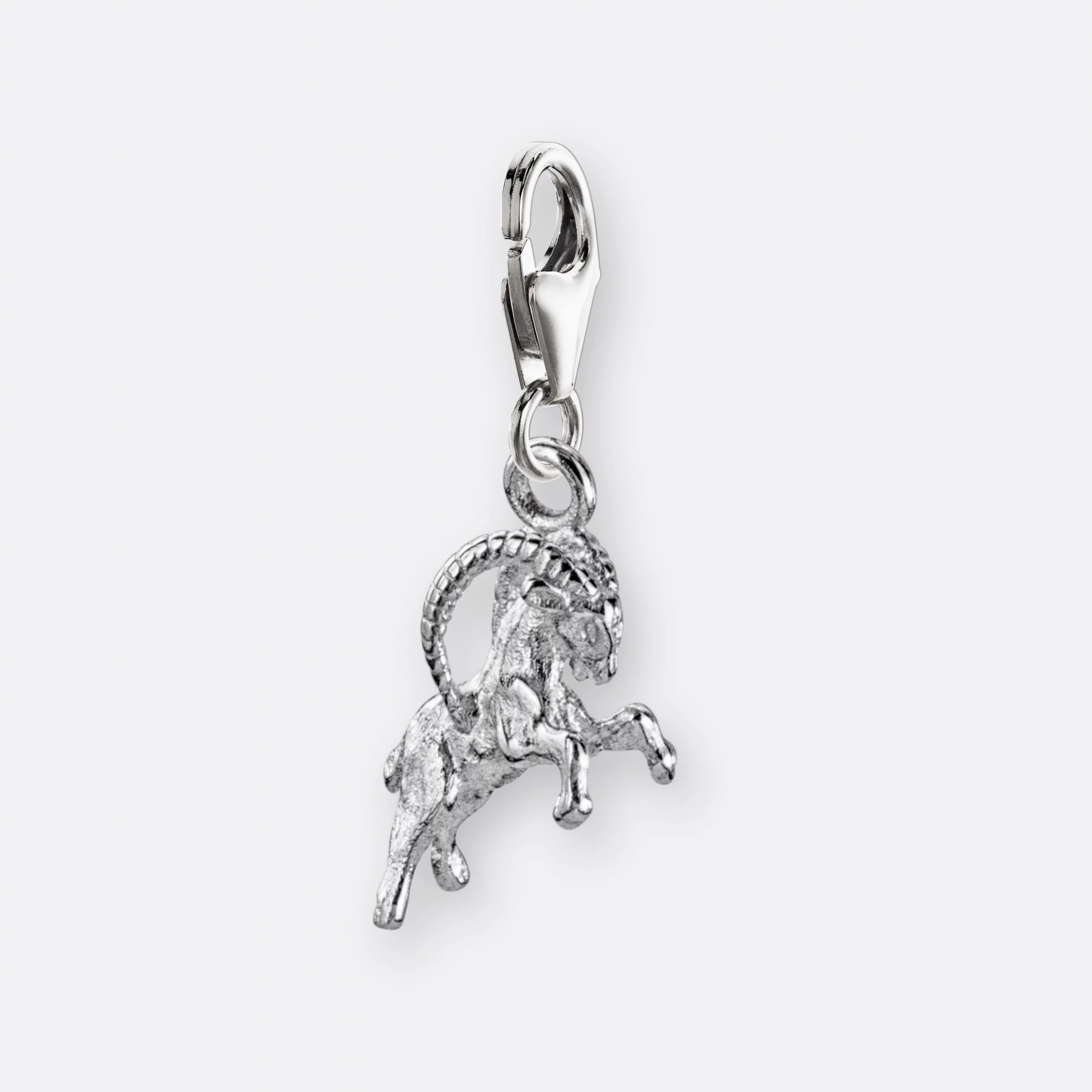 Steinbock Charm, Anhänger klein, 925er Silber 2 Steinbock Charm mit Anhänger klein, Silber, Seite