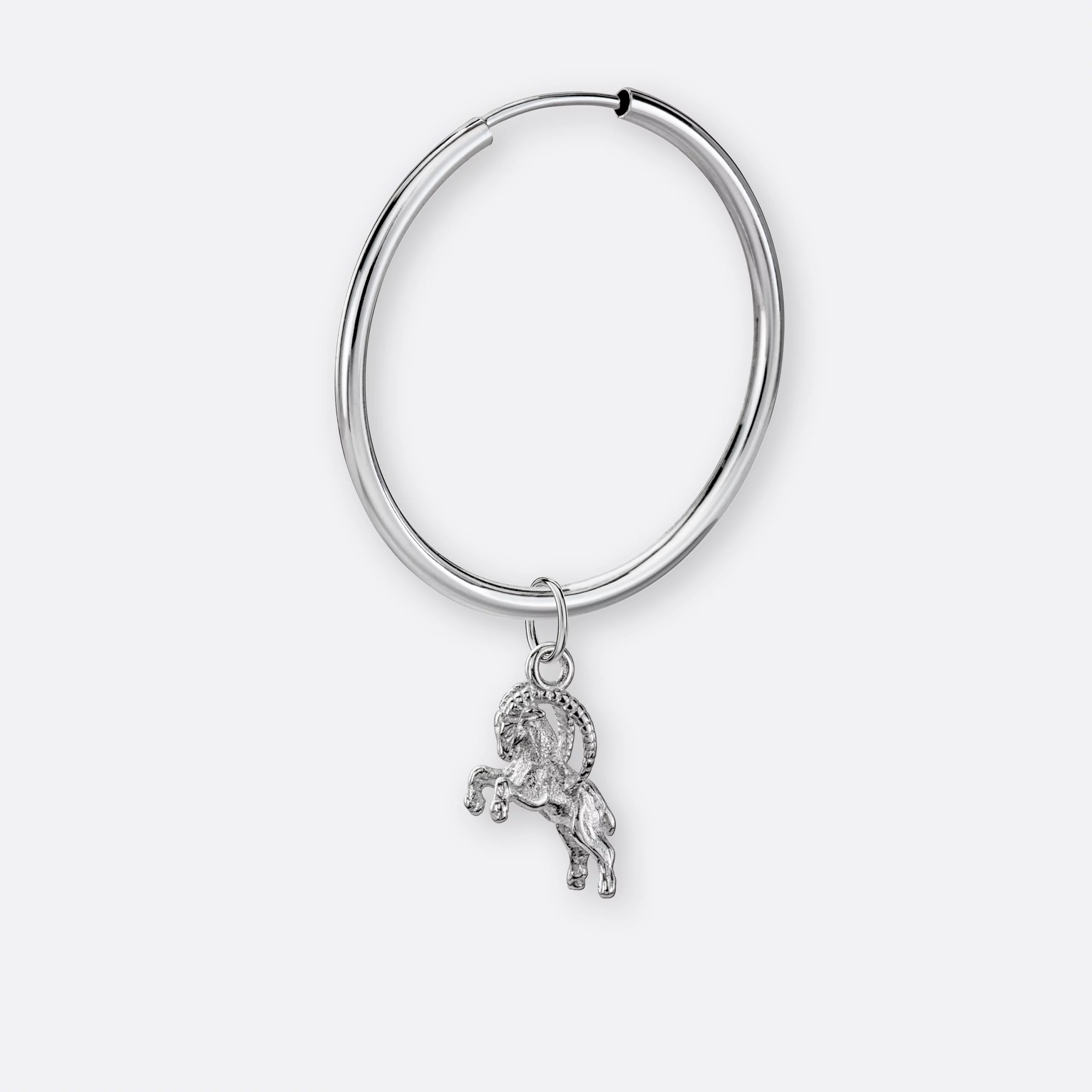 Steinbock Ohrring, Anhänger klein, 925er Silber 6 Steinbock Ohrring-Creole groß mit Anhänger klein, Silber, Seite