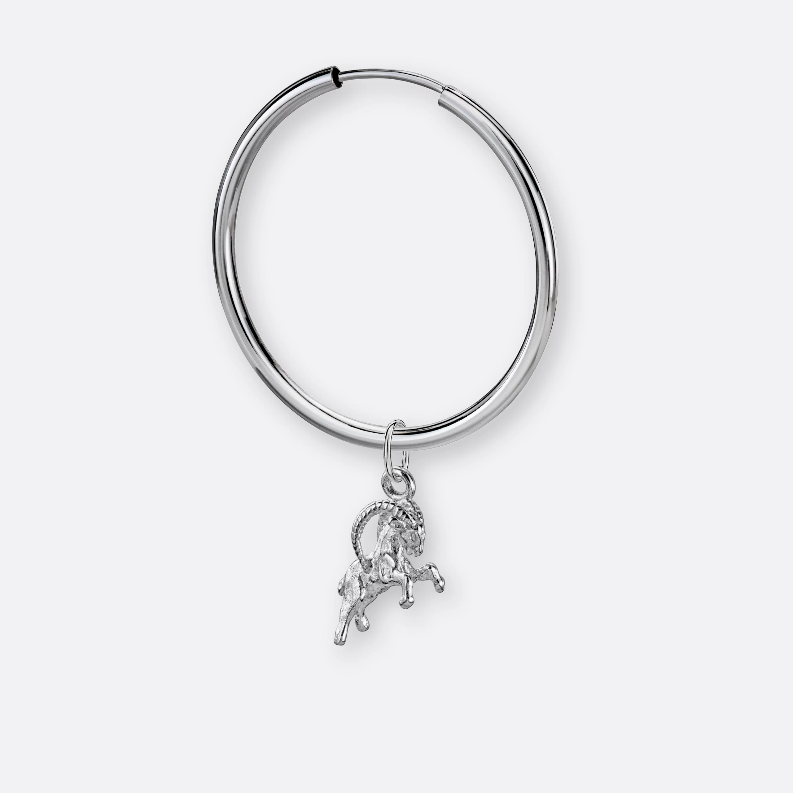 Steinbock Ohrring, Anhänger klein, 925er Silber 7 Steinbock Ohrring groß mit Sternzeichen-Anhänger klein, Silber, Seite