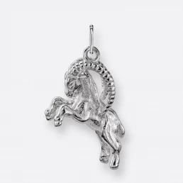 Steinbock Anhänger groß, 925er Silber 16 Steinbock Sternzeichen-Anhänger, groß, Silber, Seite