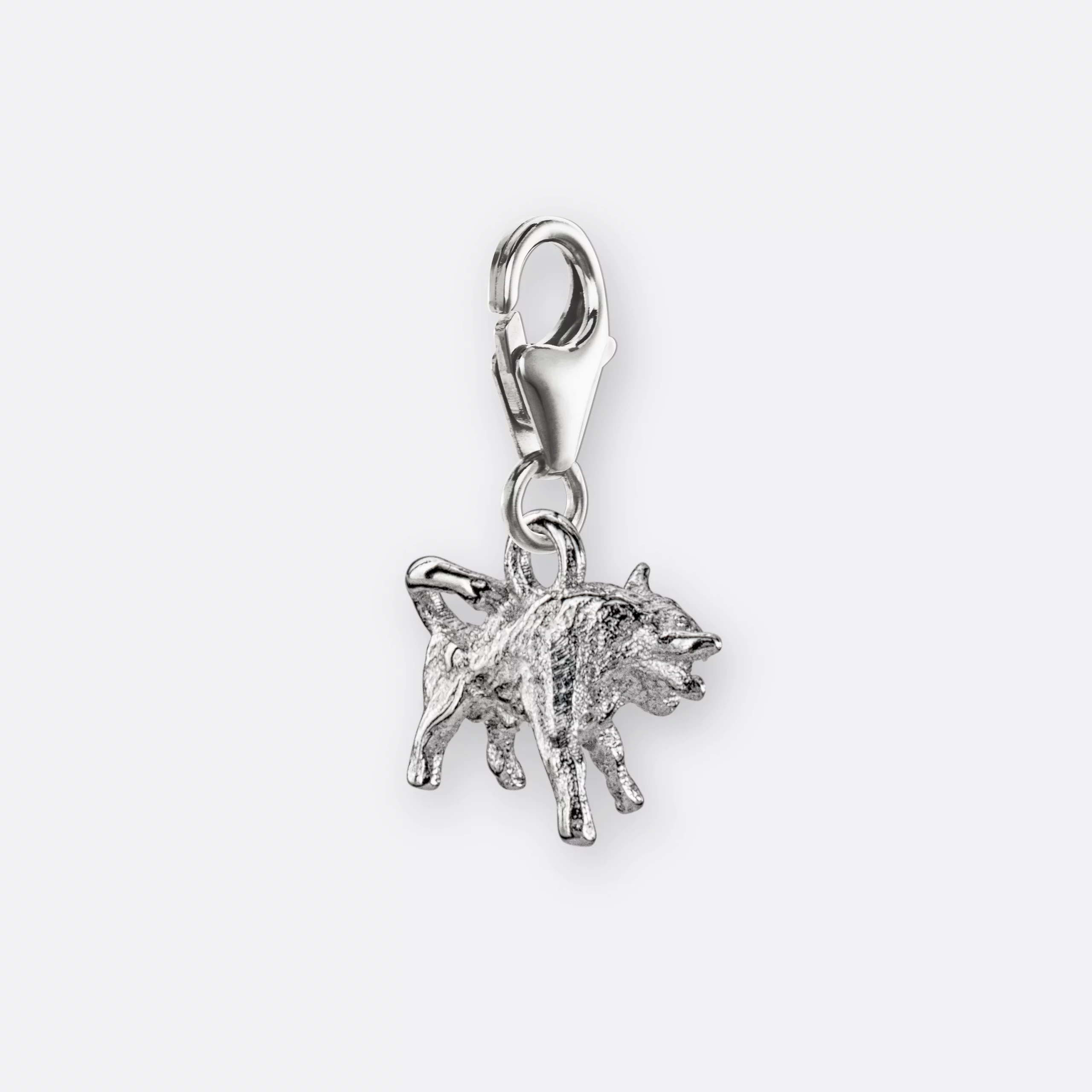 Stier Charm, Anhänger klein, 925er Silber 2 Stier Charm Sternzeichen Anhänger klein, Silber, Hinten